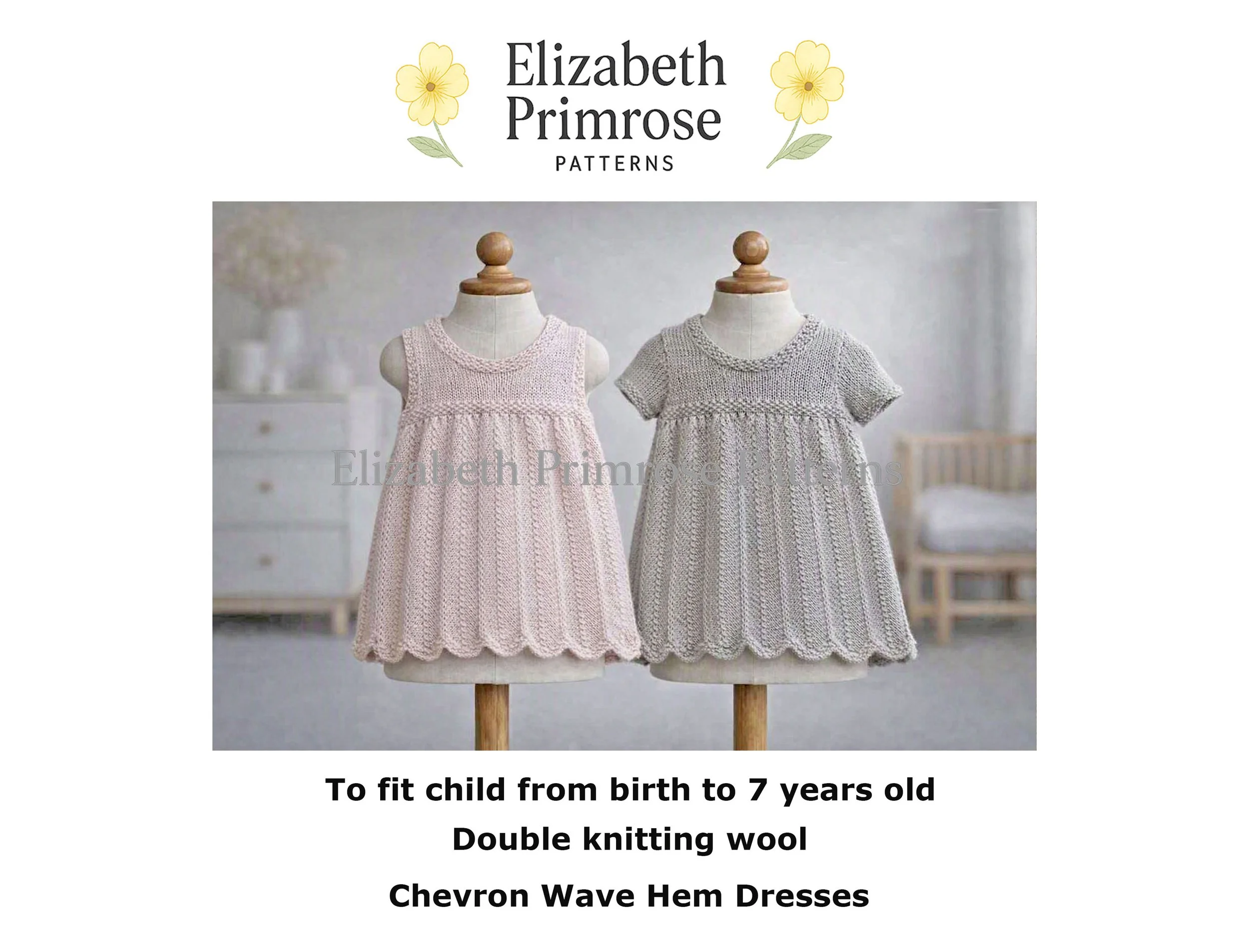 Chevron Wave Hem Dresses Knitting Pattern P185