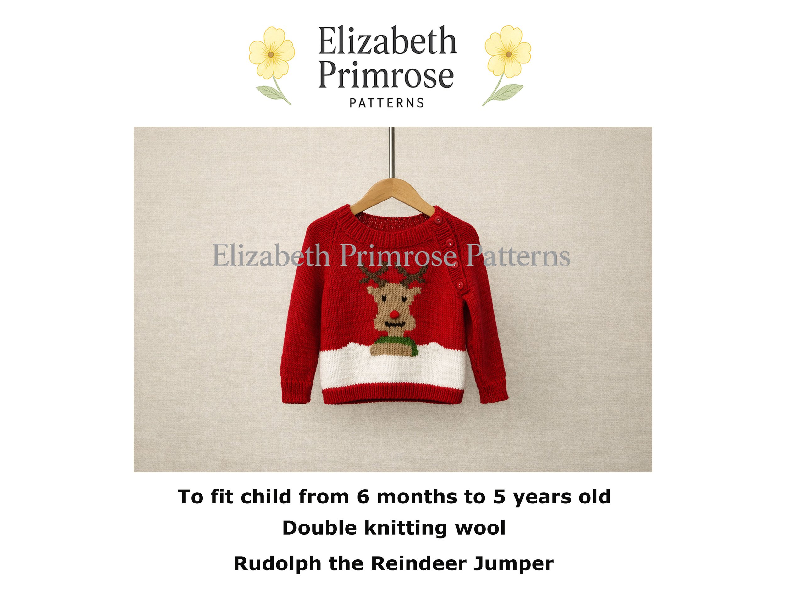 Rudolph the Reindeer Jumper Knitting Pattern P178