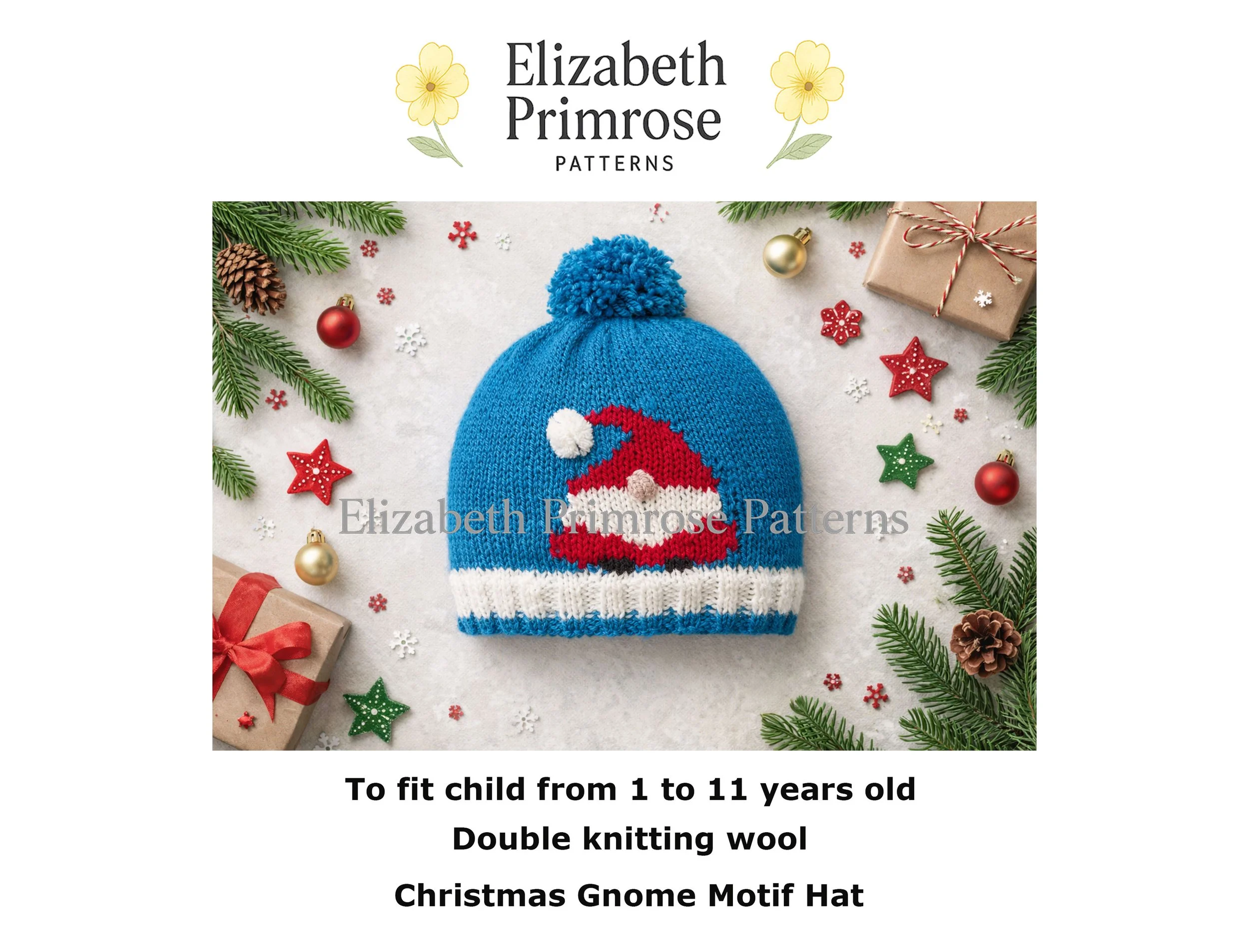 Christmas Gnome Hat Knitting Pattern P148