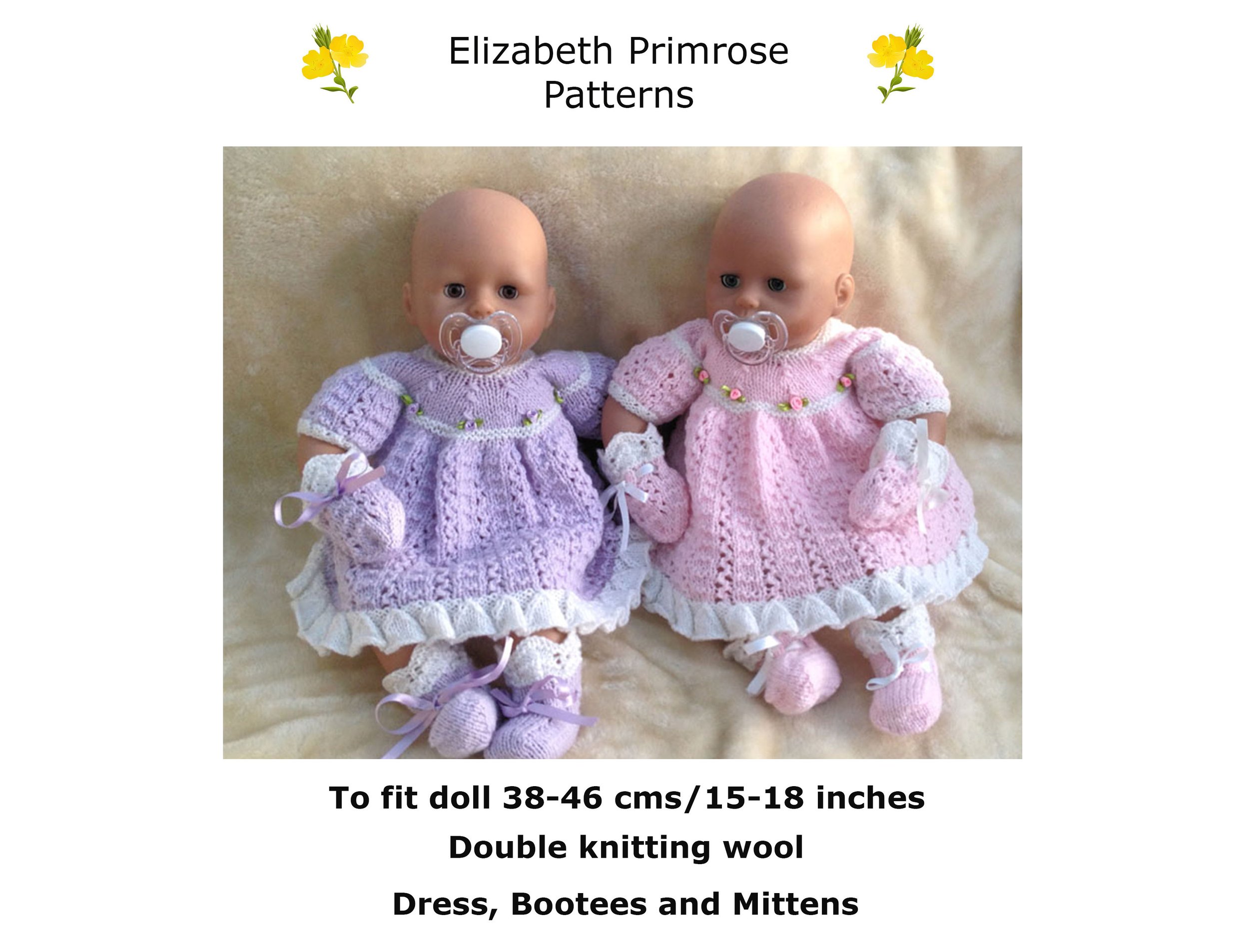 Dolls Dress Mittens Bootees Knitting Pattern.jpg