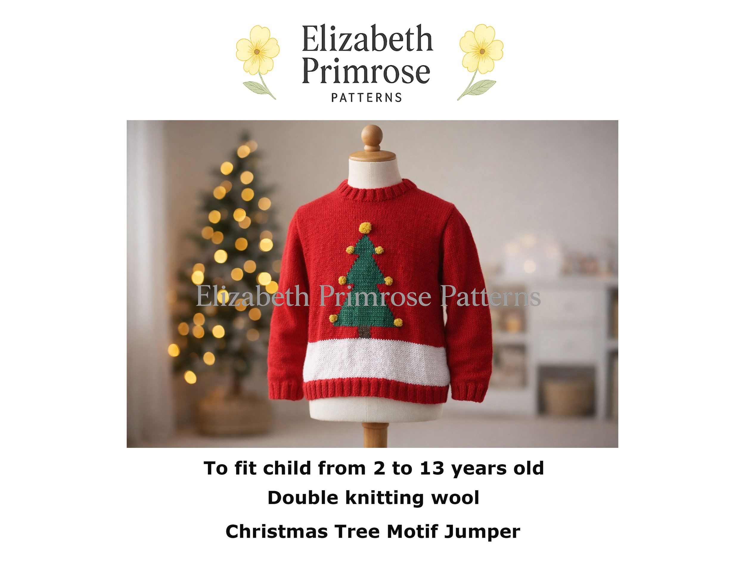 Christmas Tree Jumper Knitting Pattern P143