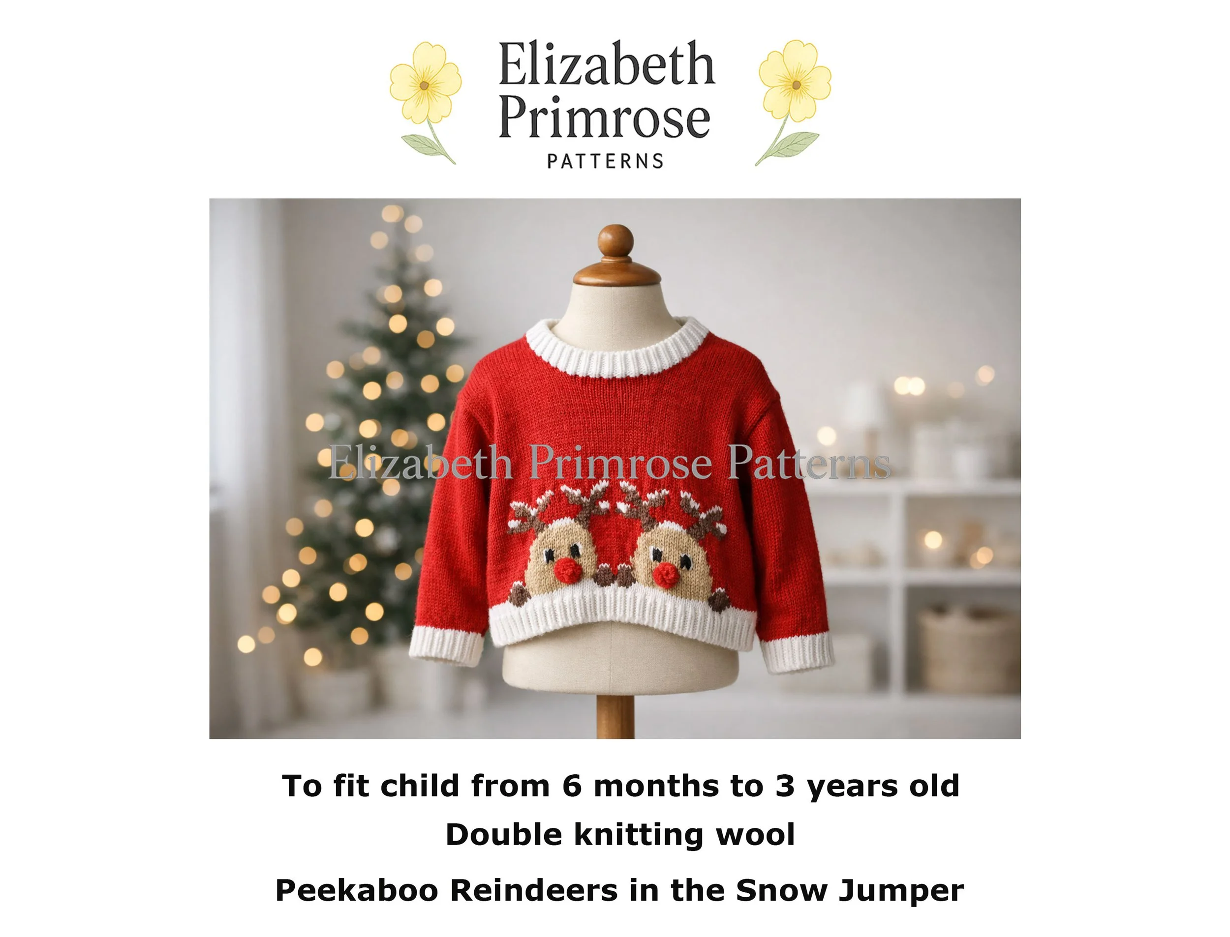 Peekaboo Reindeers in the Snow Jumper Knitting Pattern P38