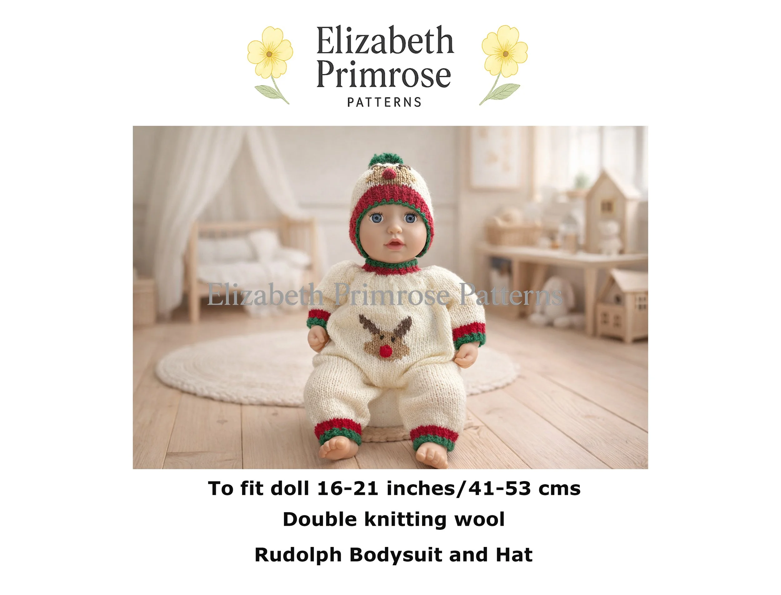 Rudolph the Reindeer Christmas Bodysuit and Hat P138