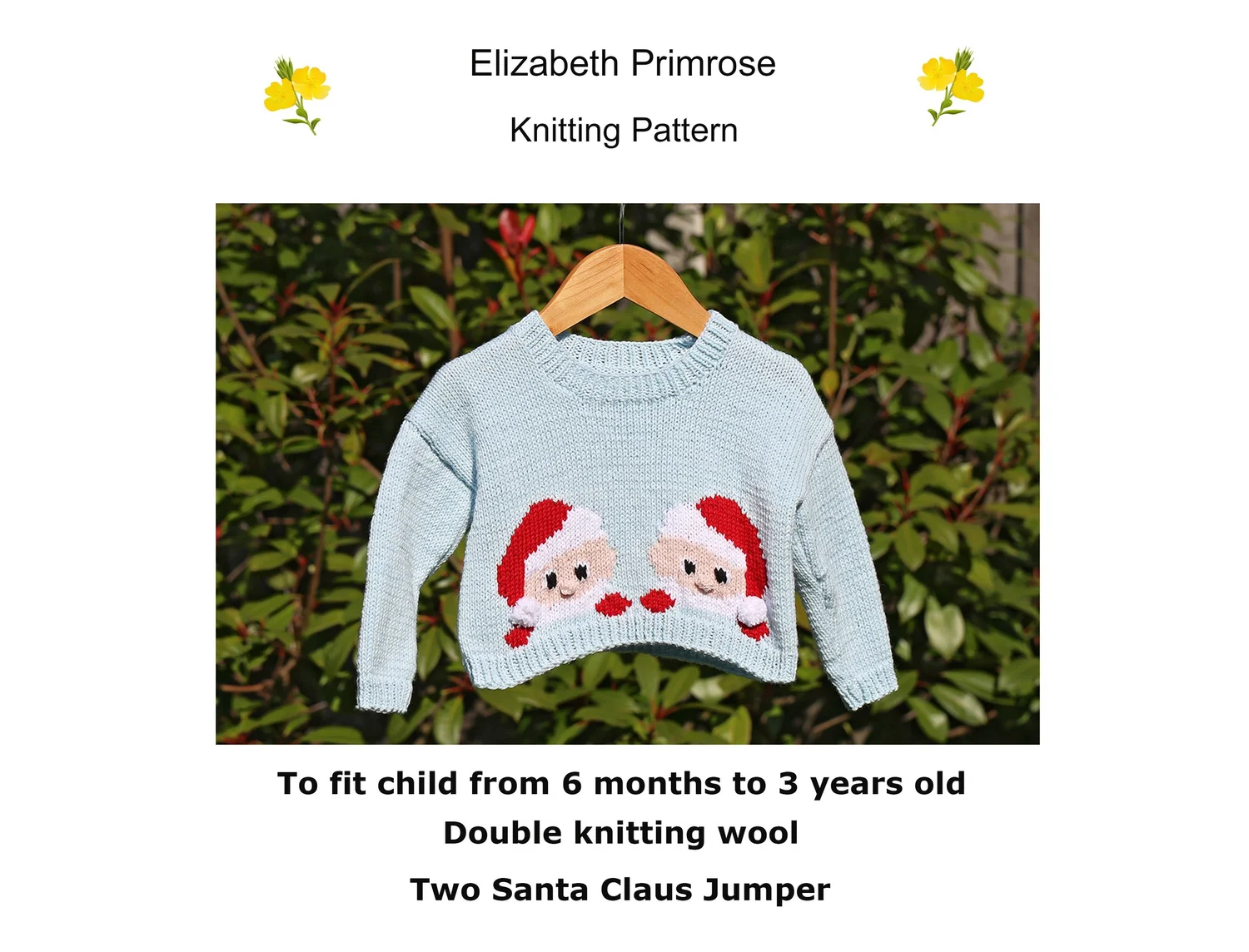 Christmas Santa Claus Jumper Knitting Pattern for child 6-36