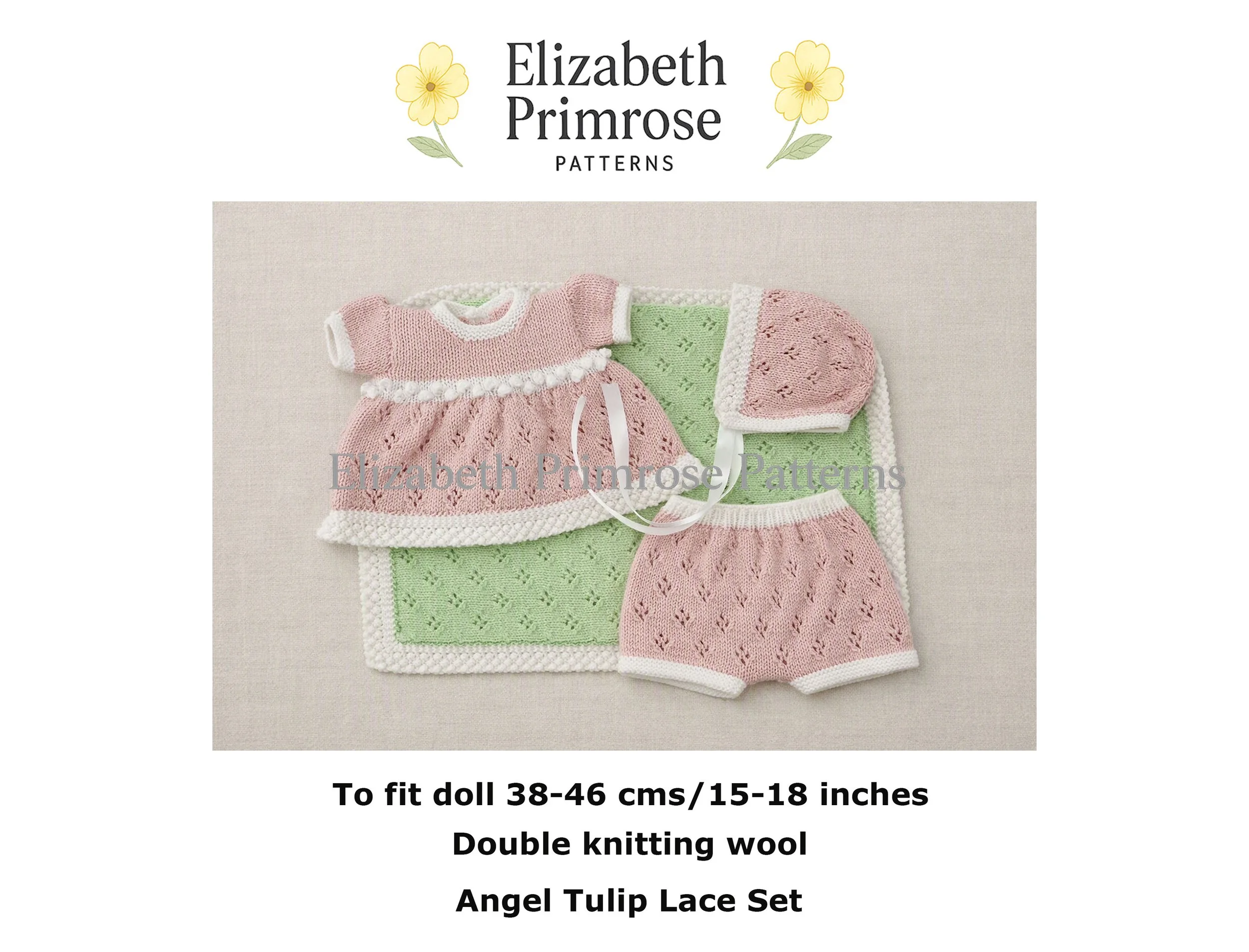 Angel Tulip Lace Set Knitting Pattern P35