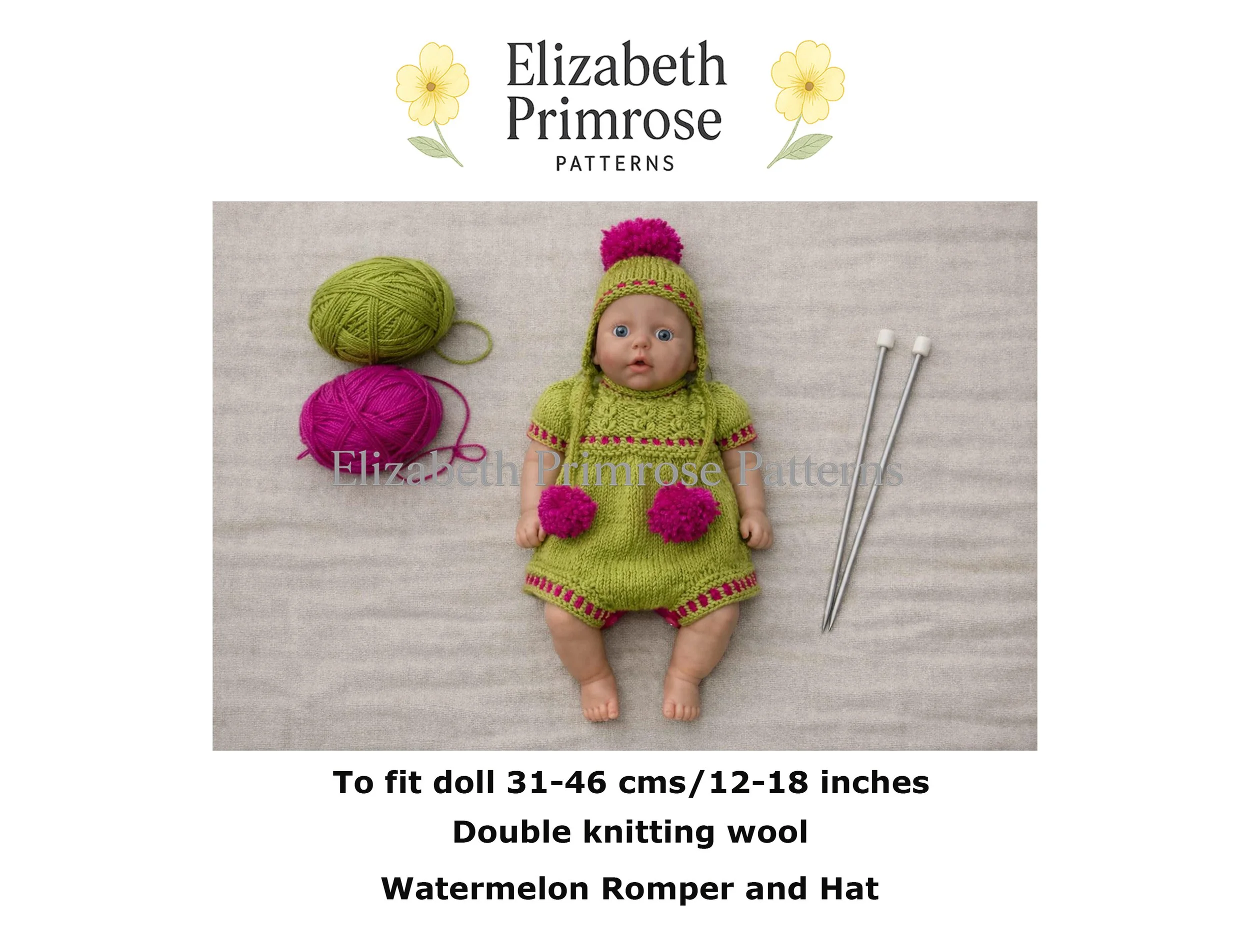 Watermelon Romper and Hat Knitting Pattern
