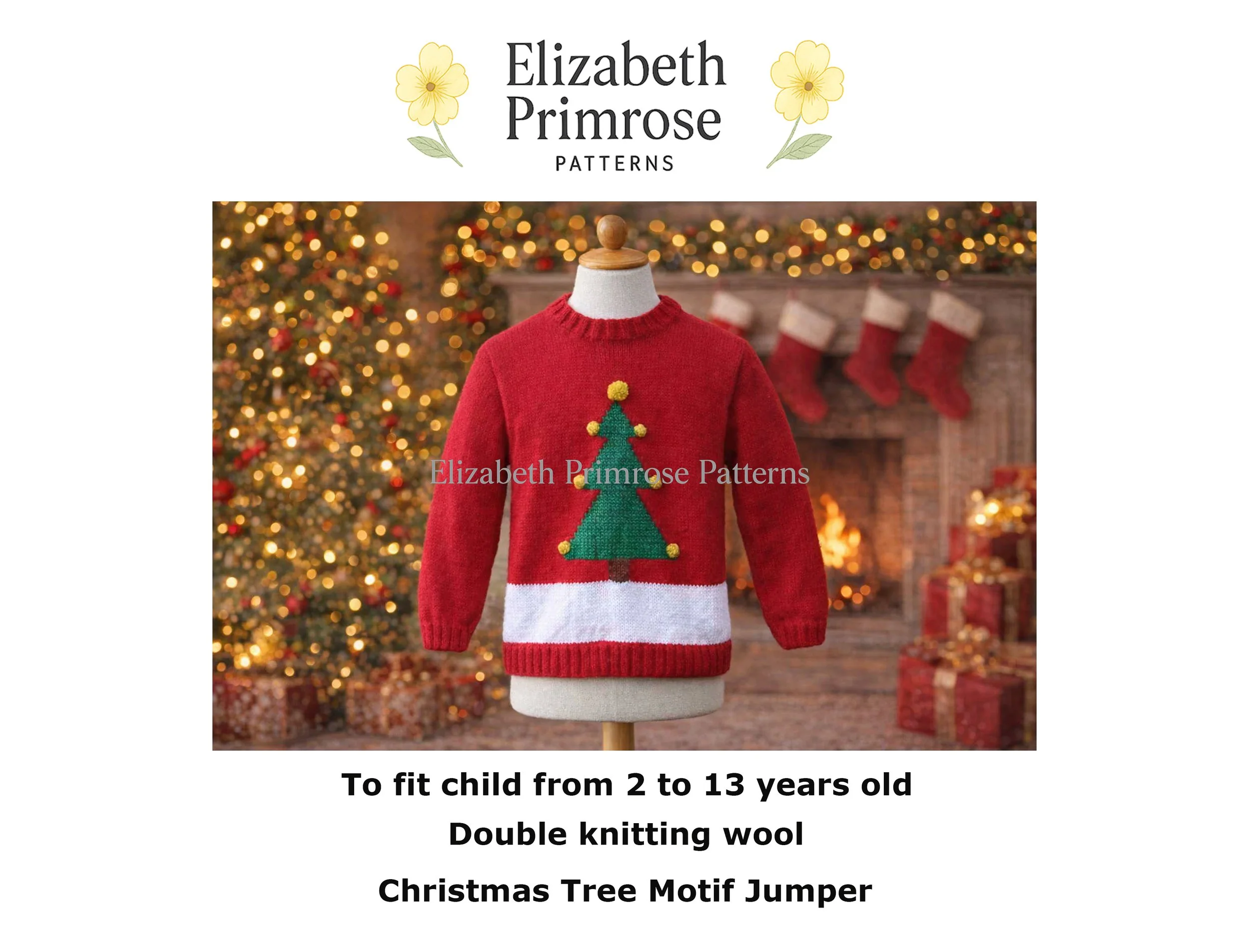 christmas tree jumper knitting pattern elizabeth primrose p143.jpg