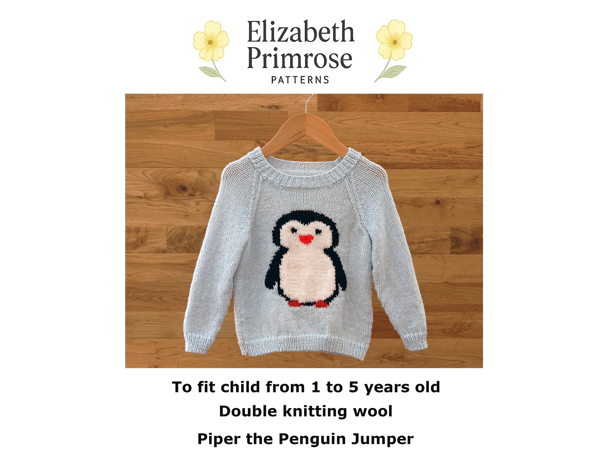 P182 Raglan Sweater Knitting Pattern Childrens Penguin Jumper.jpg