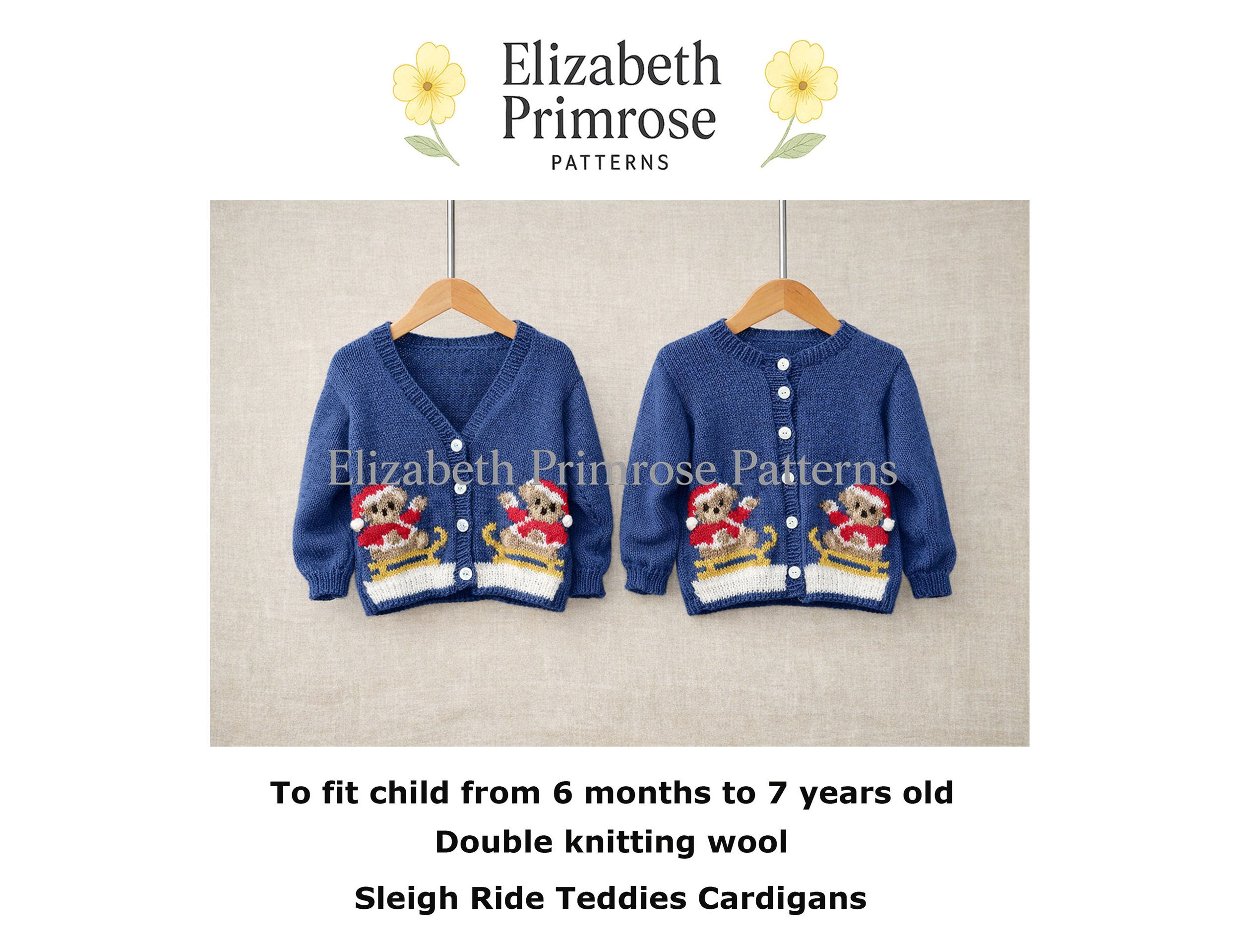 Sleigh Ride Teddies Cardigans Knitting Pattern P163