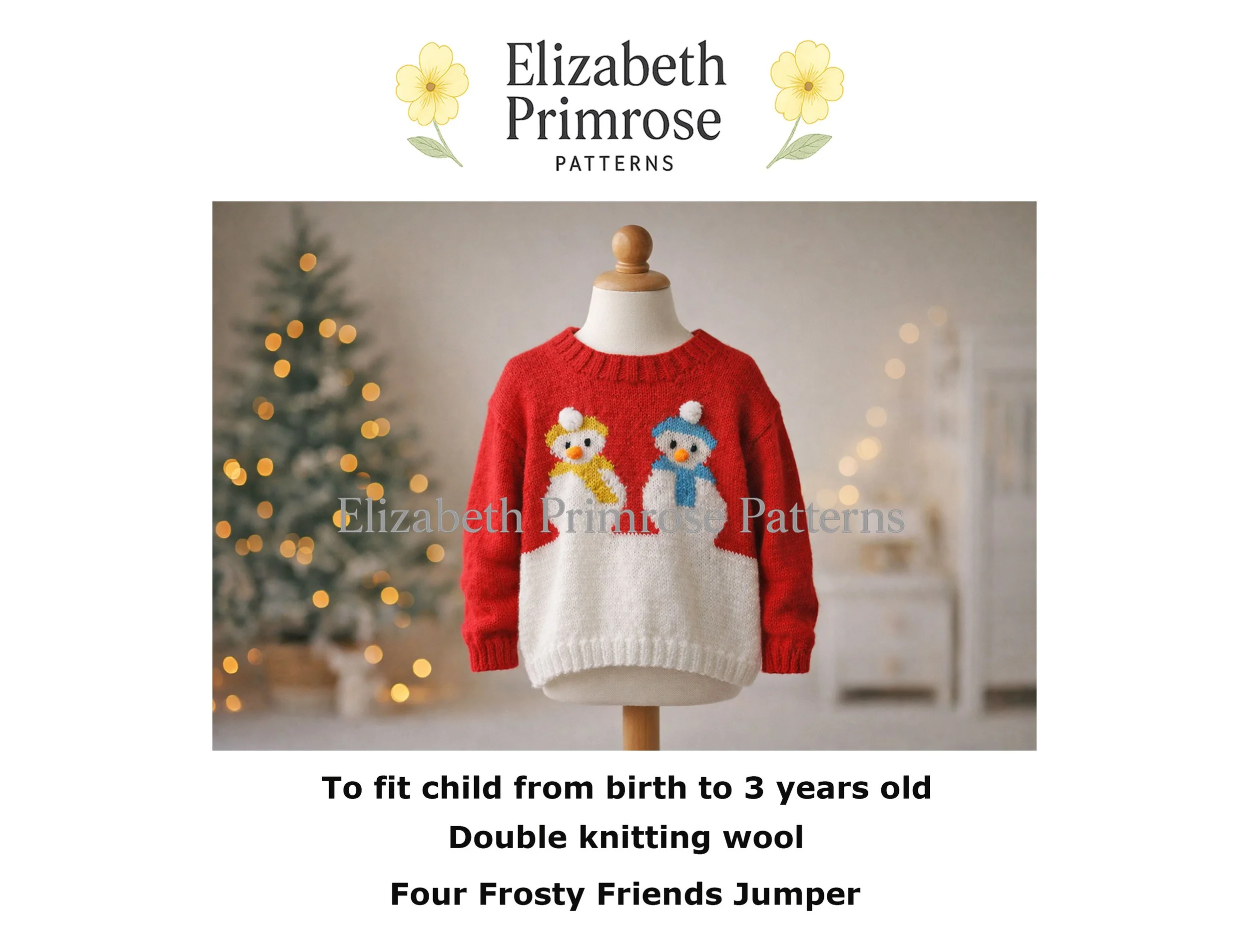 Four Frosty Friends Jumper Knitting Pattern P17