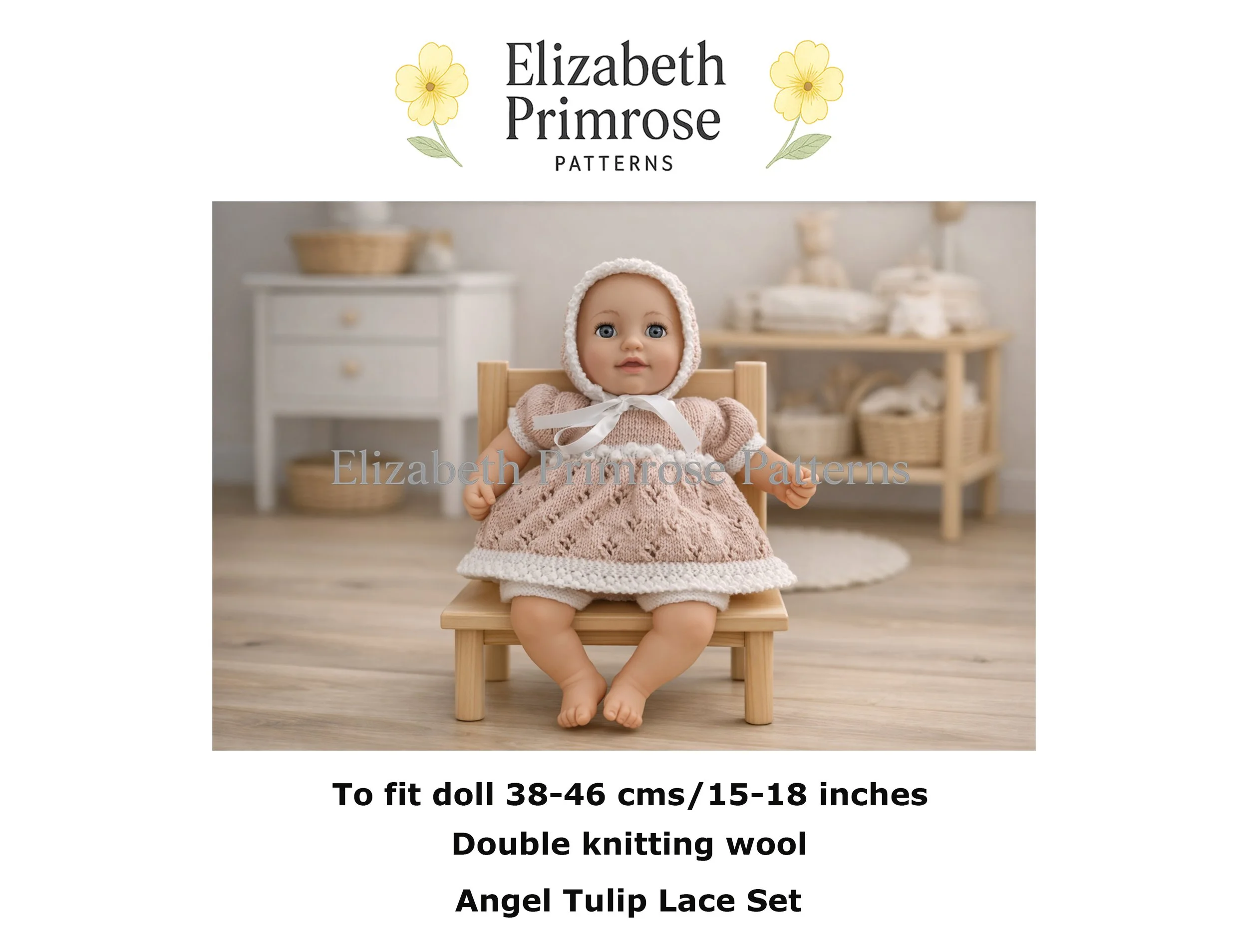 Angel Tulip Lace Set Knitting Pattern P35