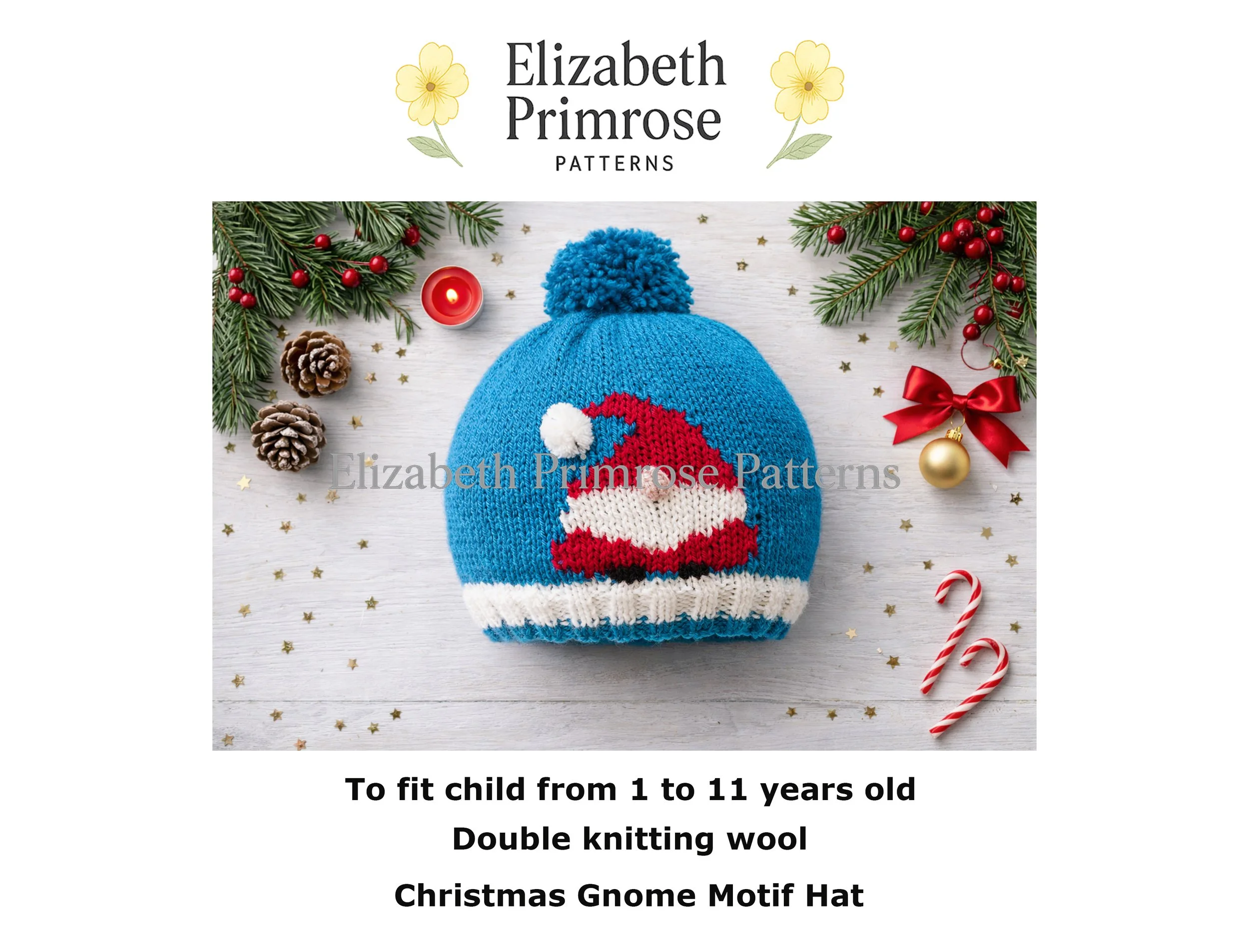 Christmas Gnome Hat Knitting Pattern P148
