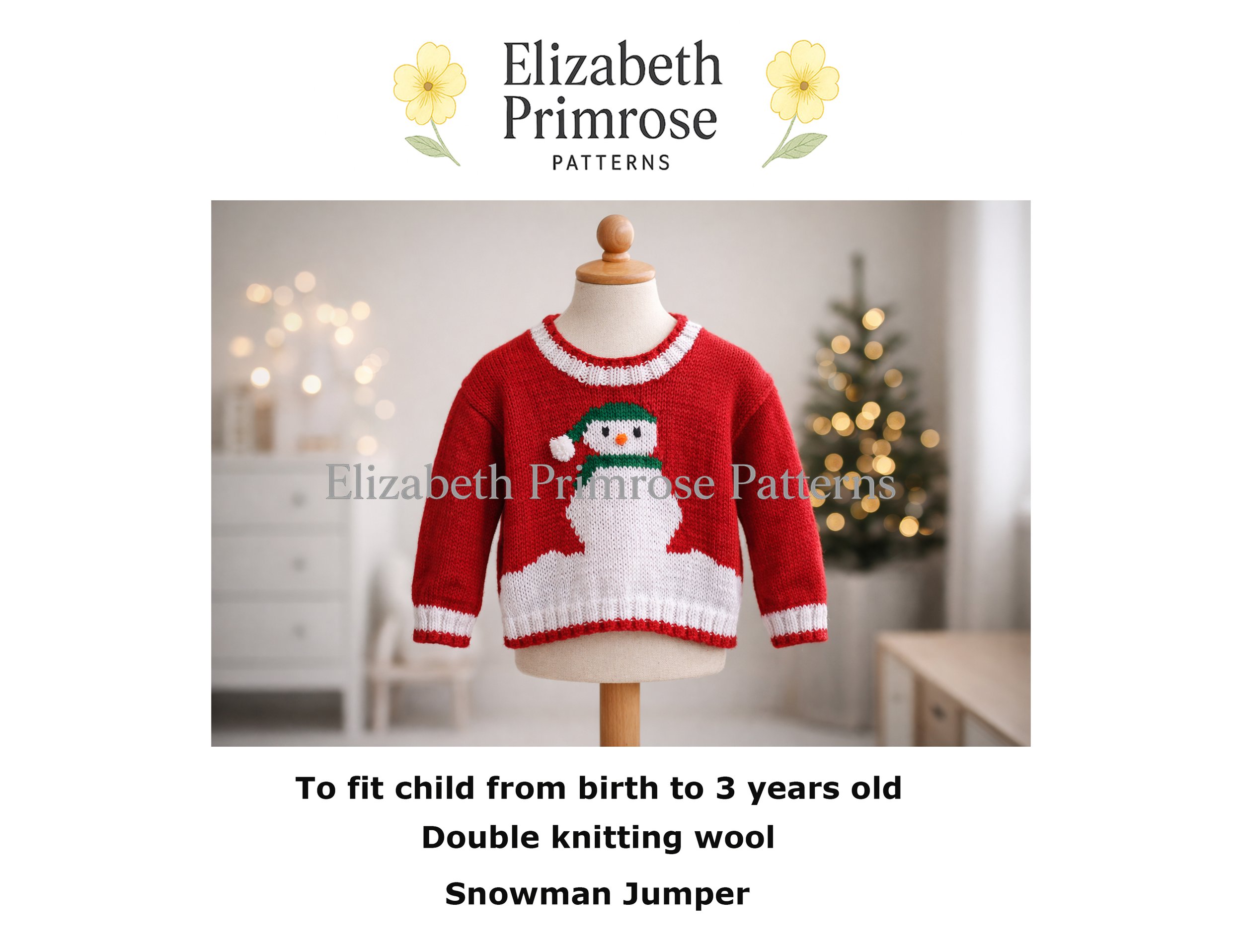 Snowman Jumper Knitting Pattern P12