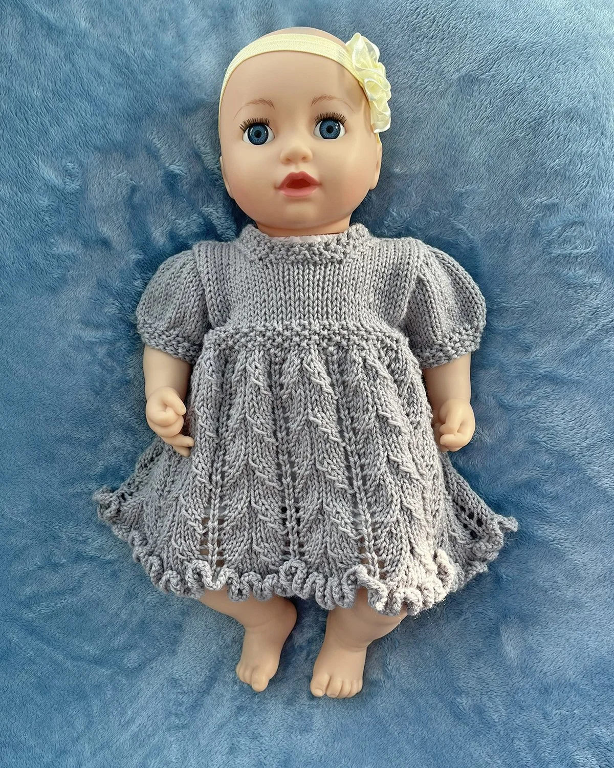 white knit dress Milan Dove White Floral Embroidered Tutu Knit Baby Dress (Organic) 18-24M