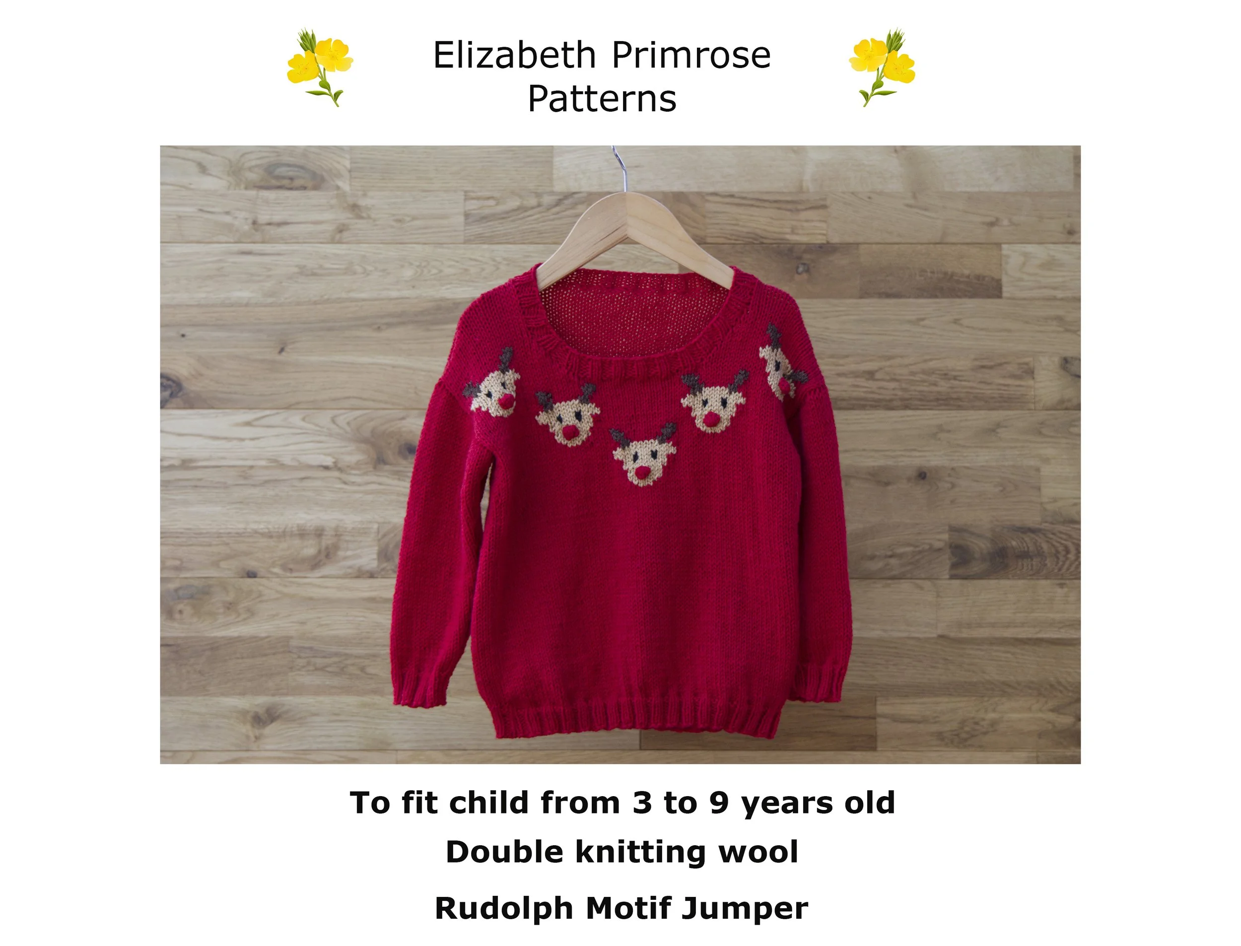 P164 Children's Rudolph Motif Jumper Knitting Pattern.jpg