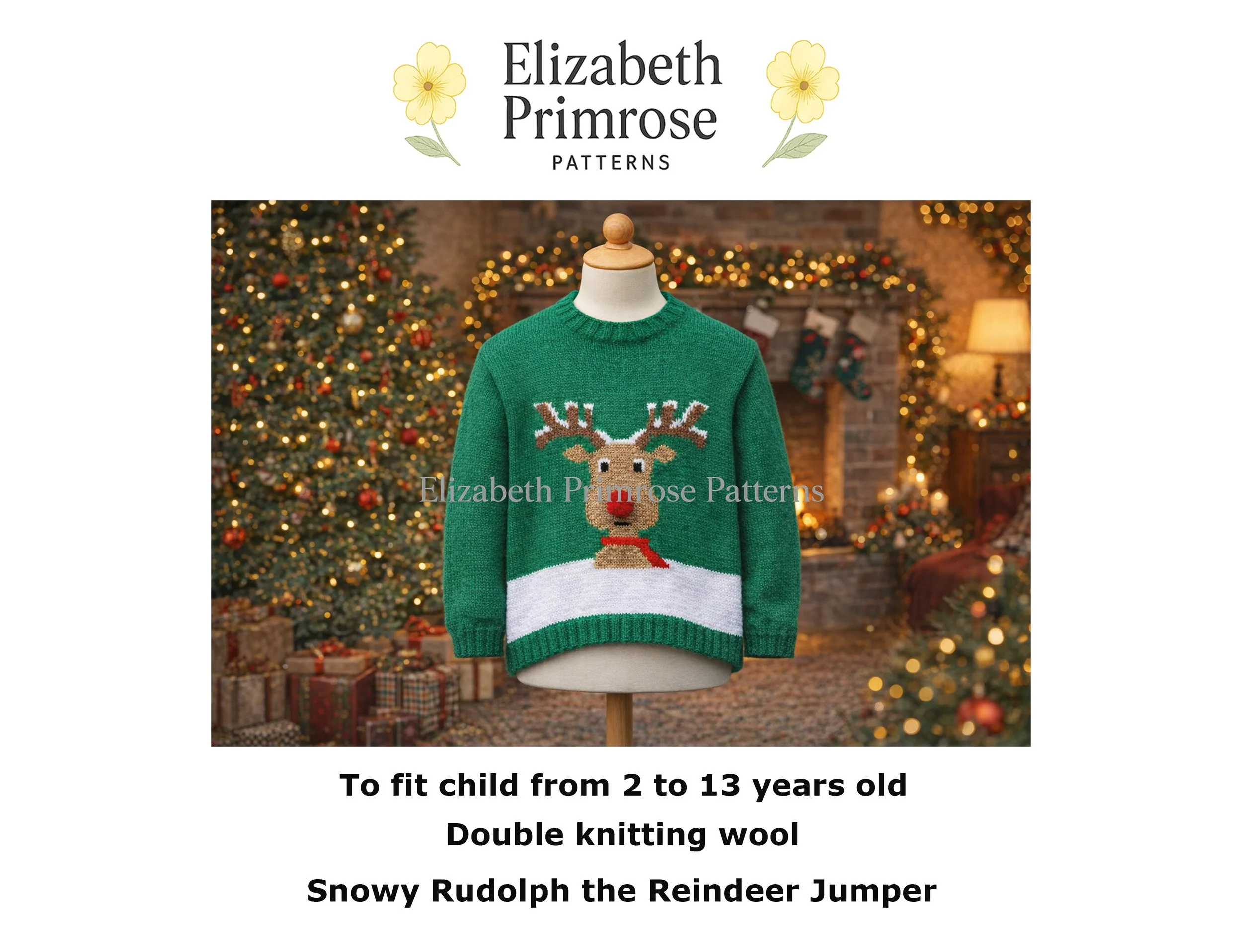 Christmas Reindeer Jumper Knitting Pattern P111