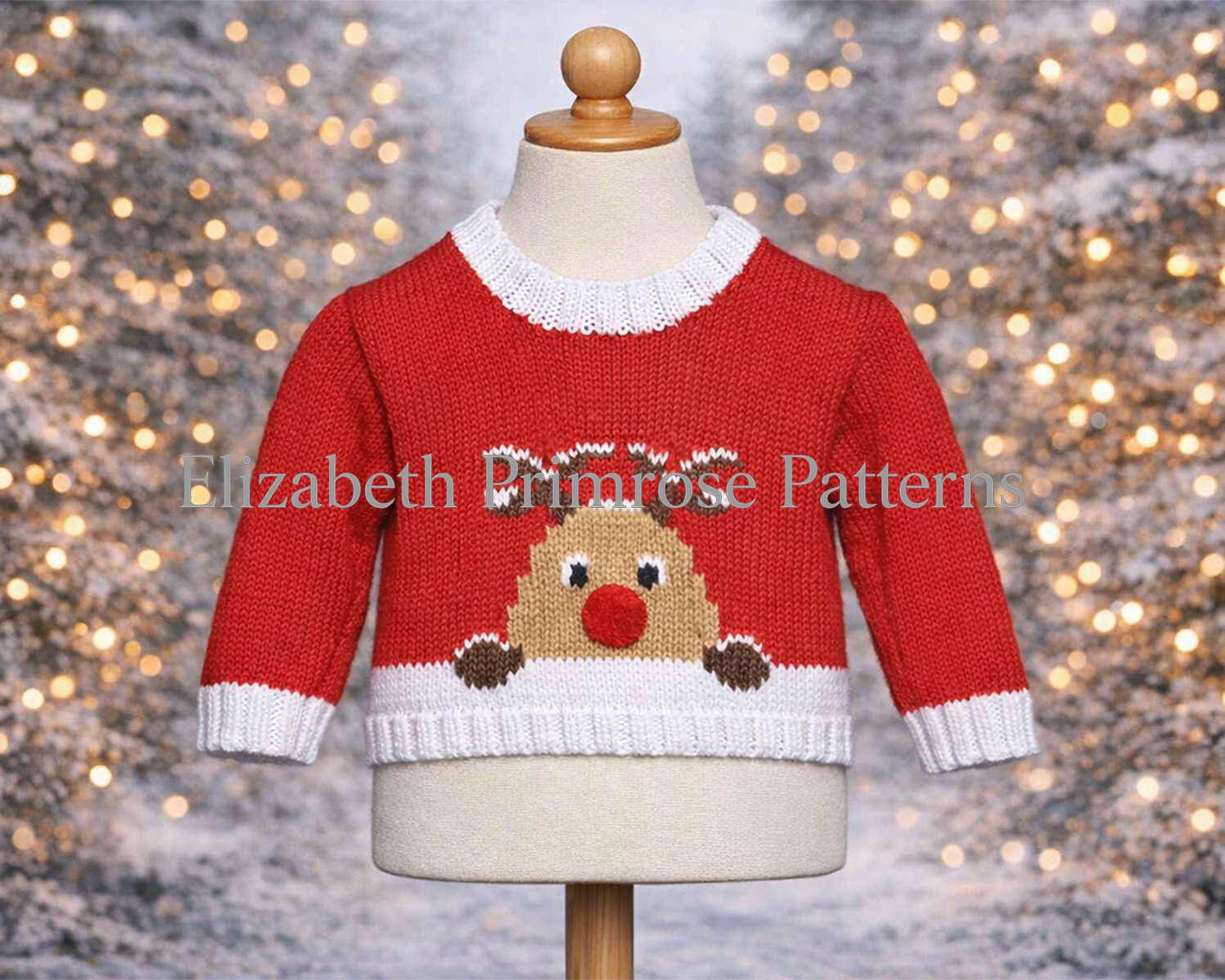 Rudolph the Reindeer in the Snow Jumper Knitting Pattern P28