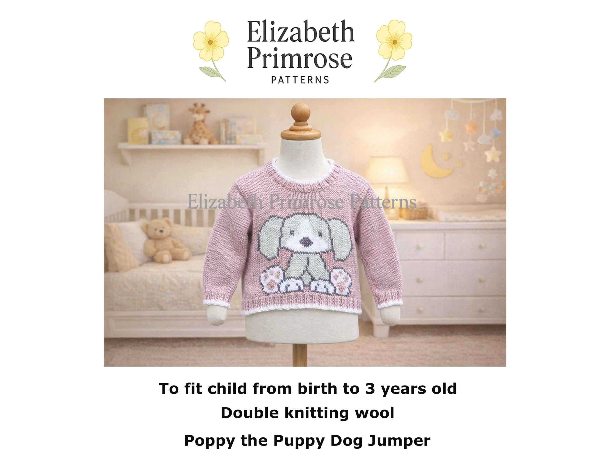 Poppy the Puppy Dog Jumper Knitting Pattern P65