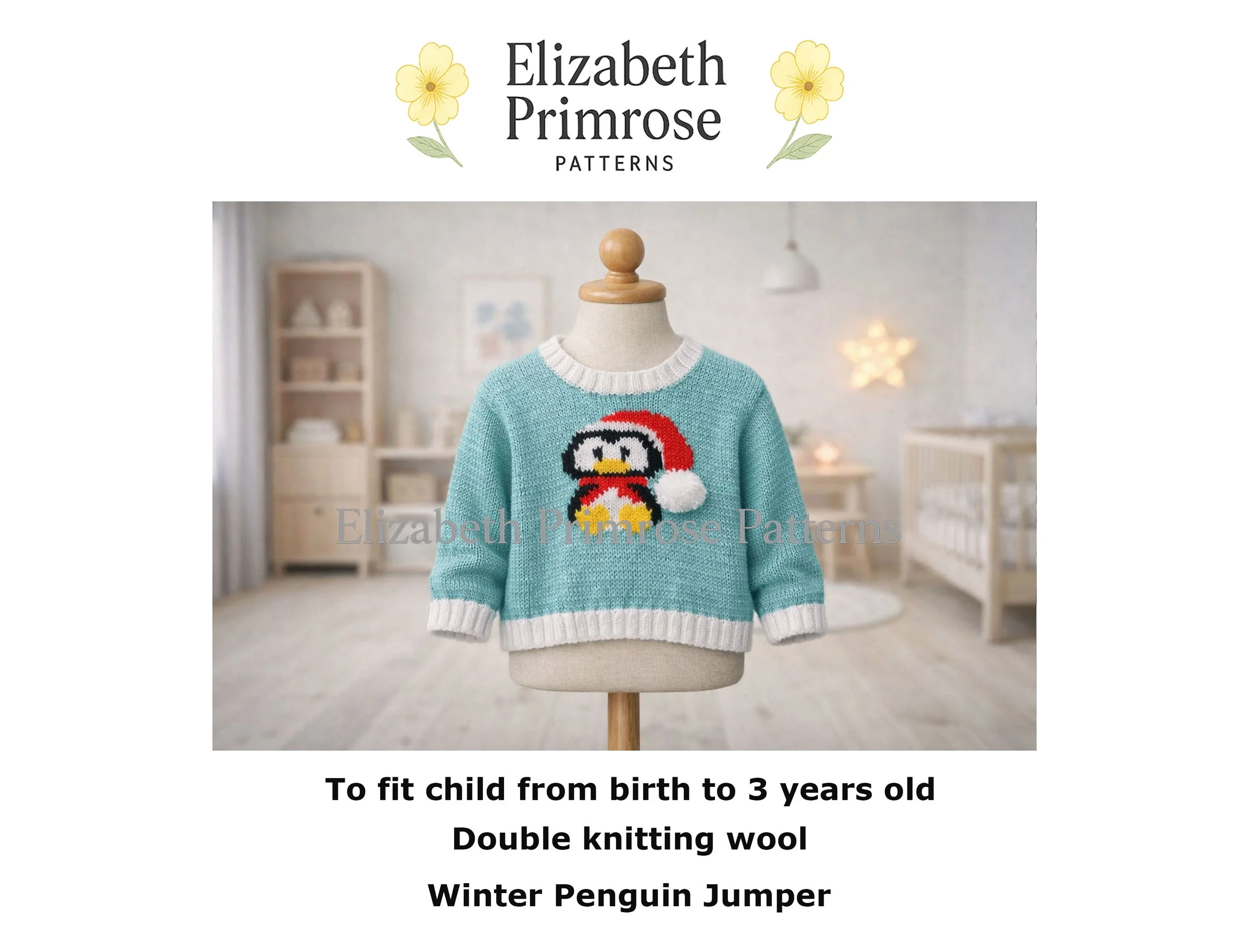 Winter Penguin Jumper Knitting Pattern P27