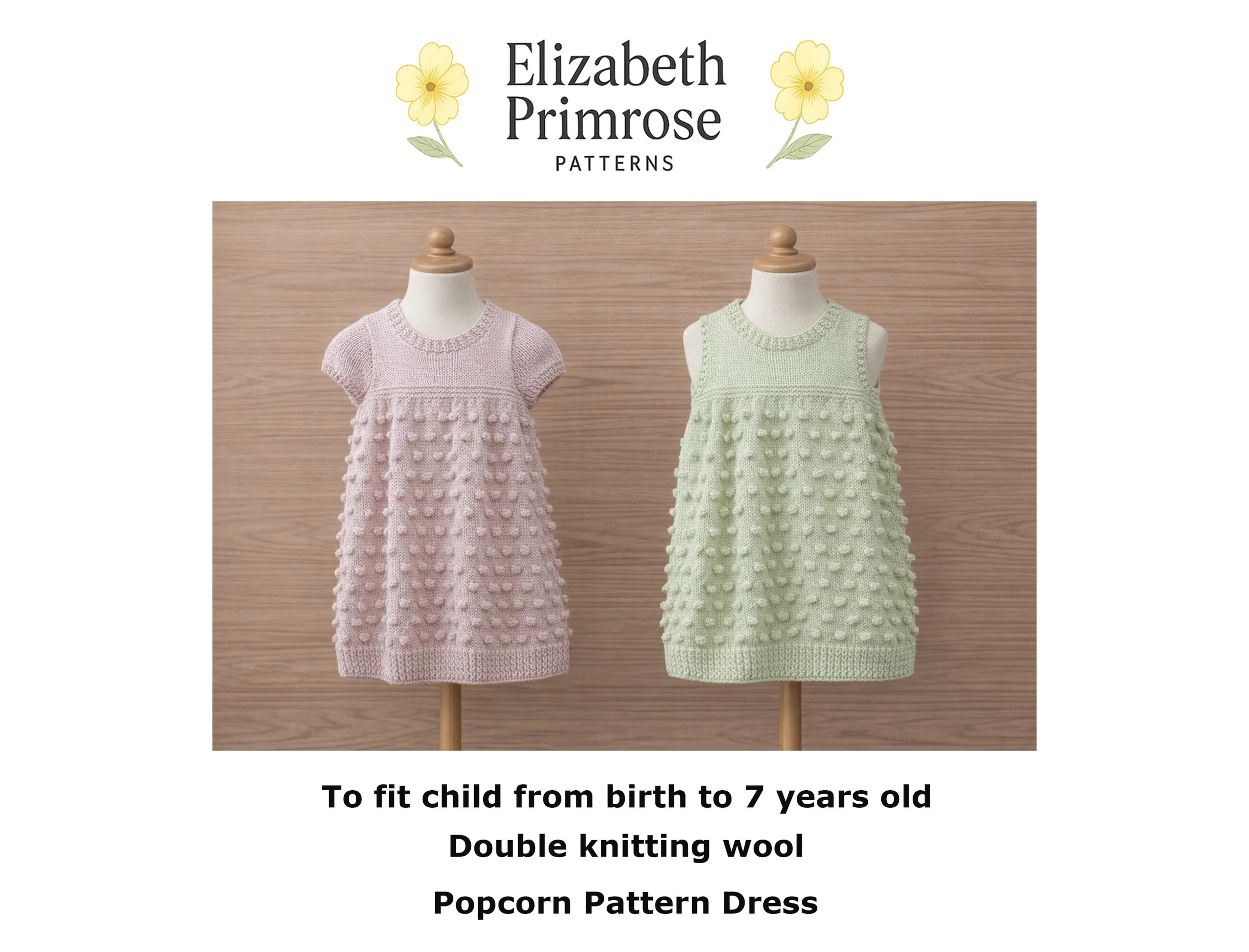 P123 popcorn children's dress knitting pattern by Elizabeth Primrose Patterns.jpg