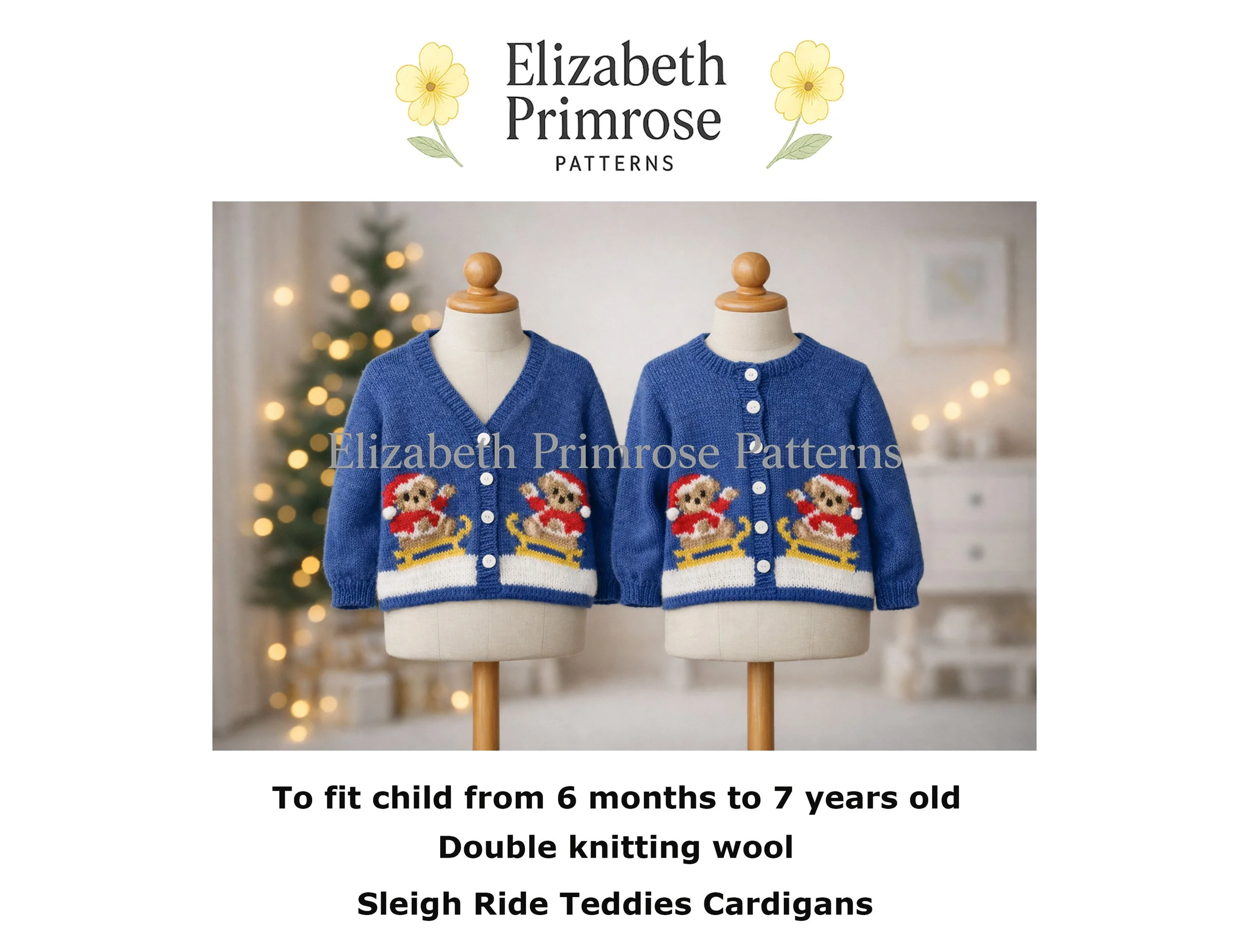 Sleigh Ride Teddies Cardigans Knitting Pattern P163