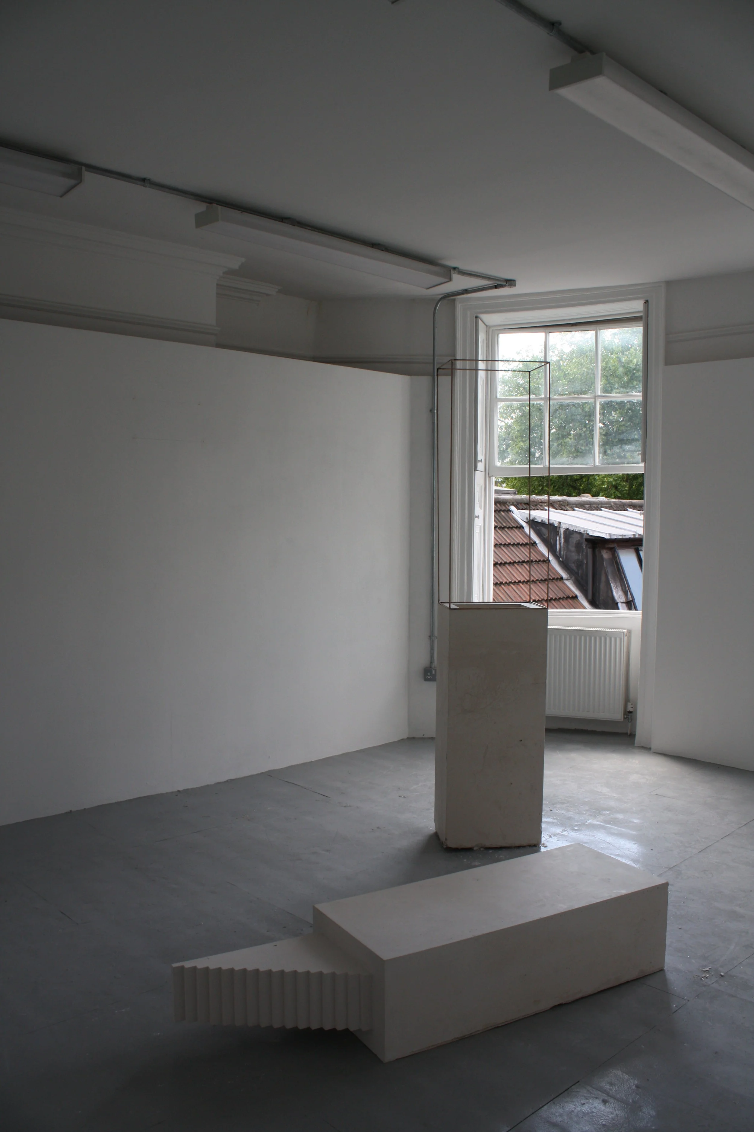  Intrusion, extrusion | BA Fine Art degree show, City and Guilds of London Art School   2014  Through casting I developed ways of crossing boundaries between mass and light. Empty space is caught as plaster becomes a secondary material to forming sha