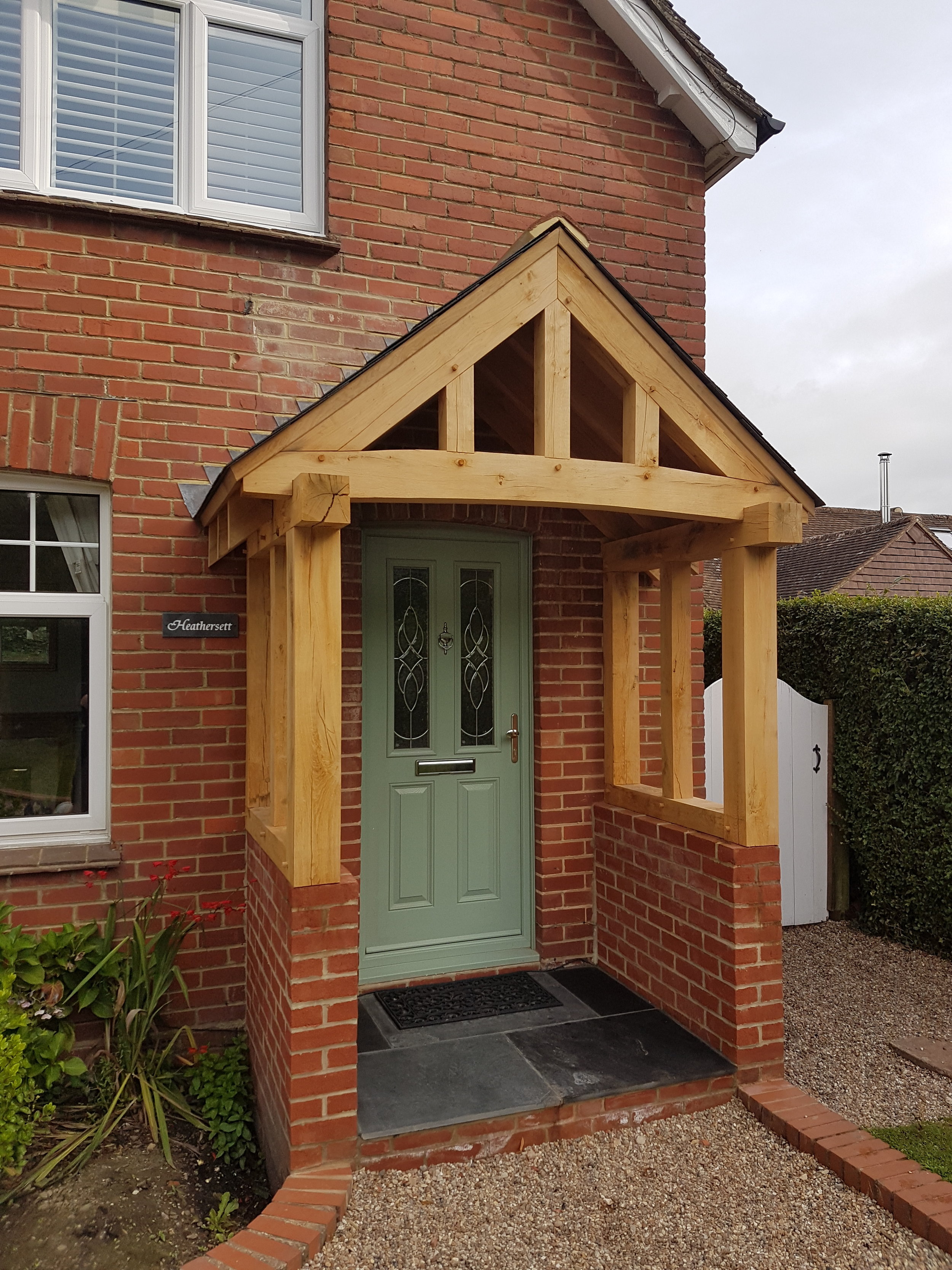 Oak porch, oak framed porch, wooden porch