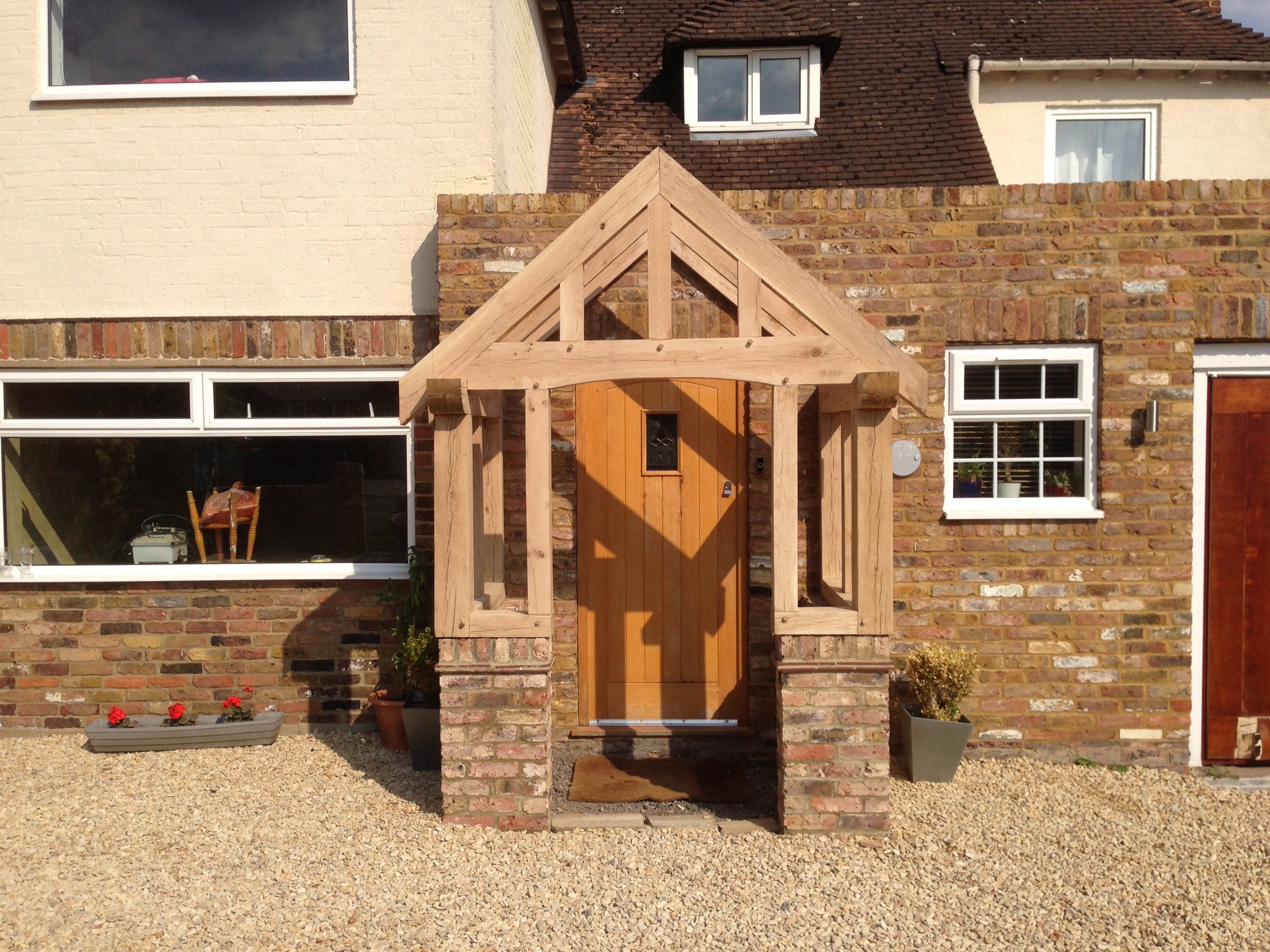 Oak porch, oak framed porch, wooden porch