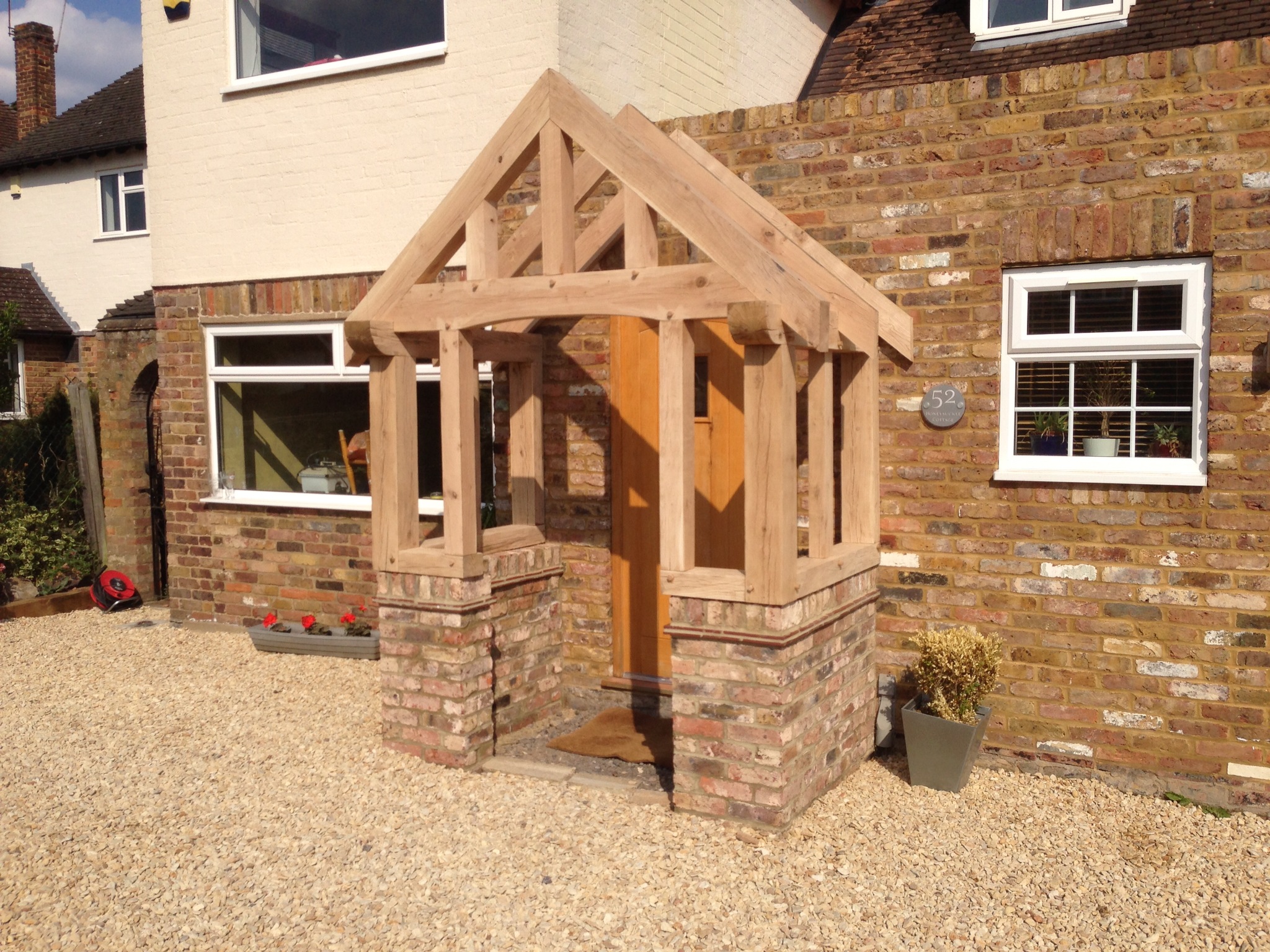 Oak porch, oak framed porch, wooden porch