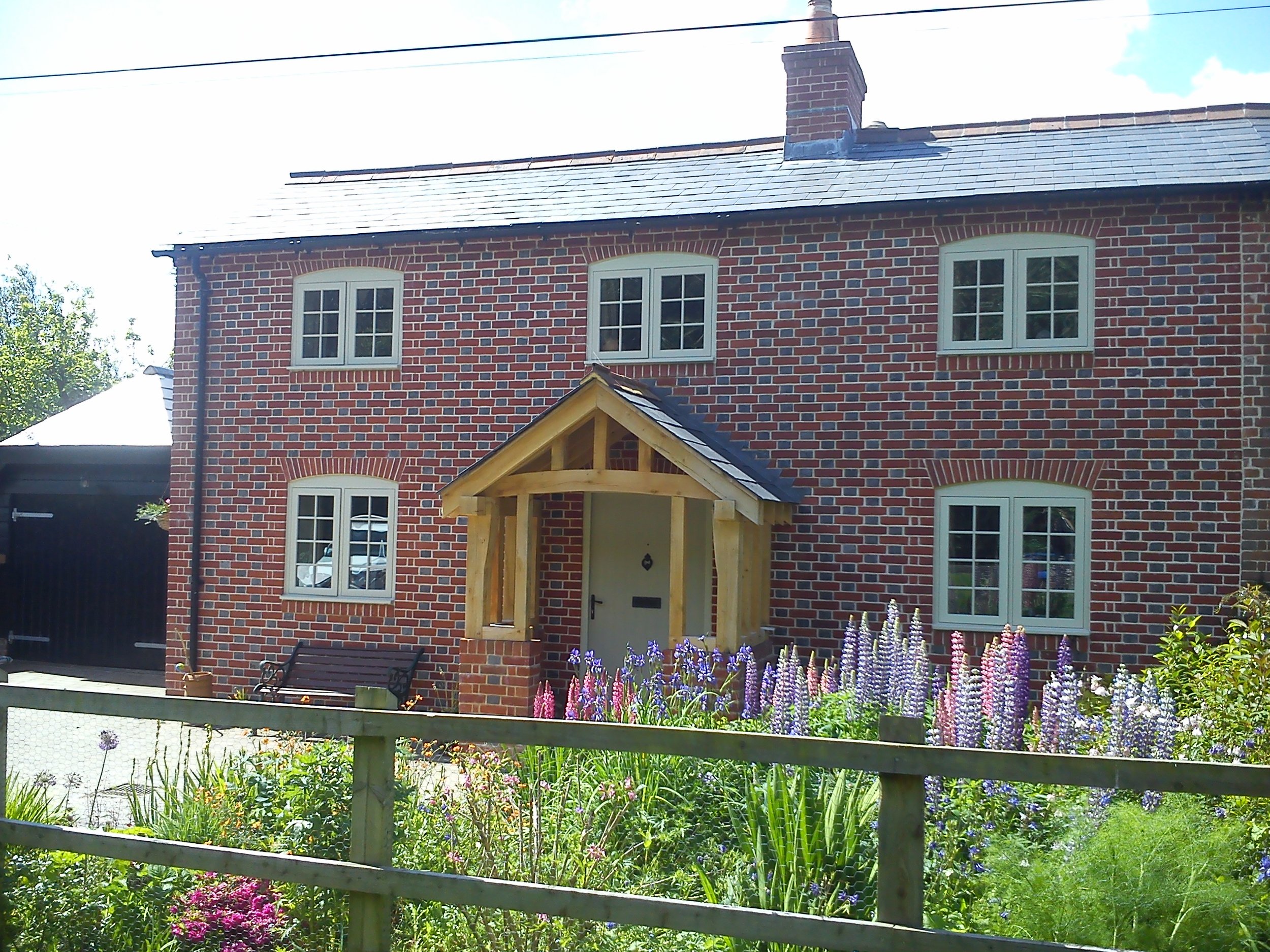 Oak porch, oak framed porch, wooden porch