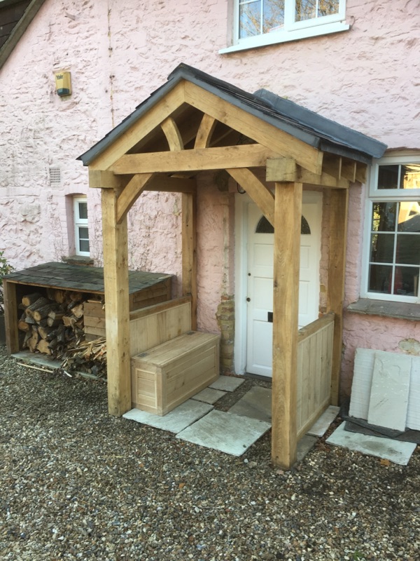 Oak porch, oak framed porch, wooden porch