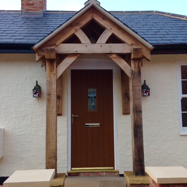 Oak porch, oak framed porch, wooden porch
