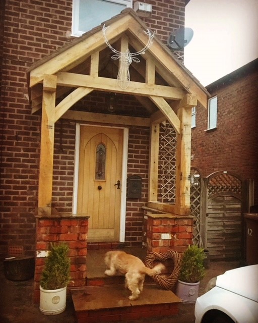 Oak porch, oak framed porch, wooden porch