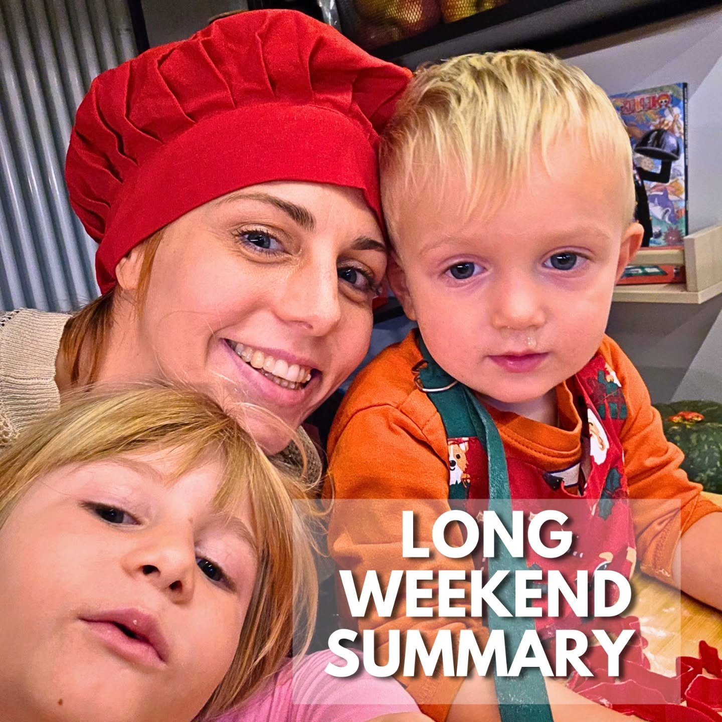 Long weekend summary: pure chaos with a sprinkle of Christmas lights.

William started with a fever on Friday, so half the weekend was spent at home baking cookies and checking temperatures. Sunday was the kids&rsquo; cousin&rsquo;s baptism &mdash; a