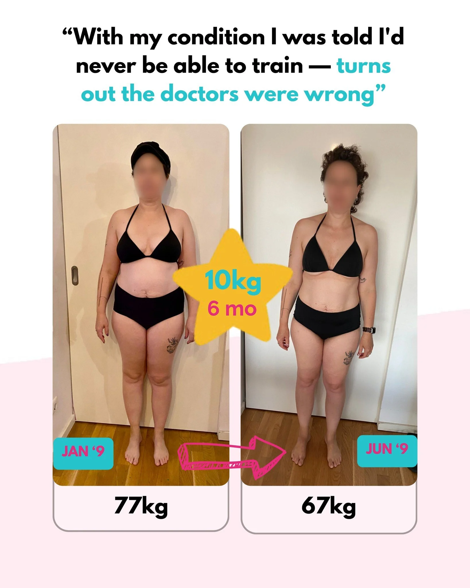 From exhausted, inflamed, and confused about her body to 10kg lighter and strong in 16 weeks &mdash; this is how Jenny did it.

Jenny is 40, an Australian mum of two living in Germany, diagnosed with fibromyalgia and told by doctors to avoid exercise
