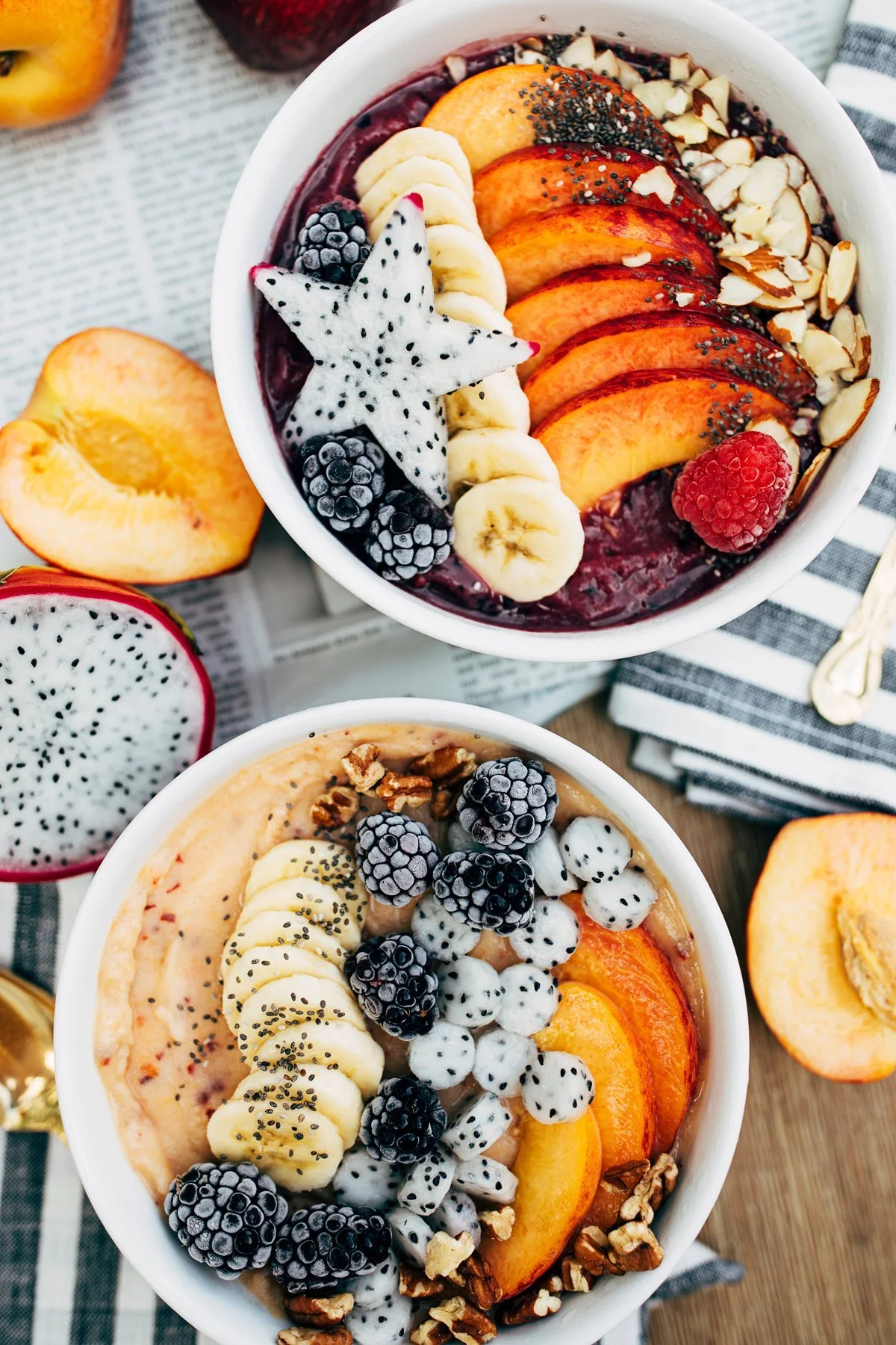 Peach &amp; Blackberry Smoothie Bowls