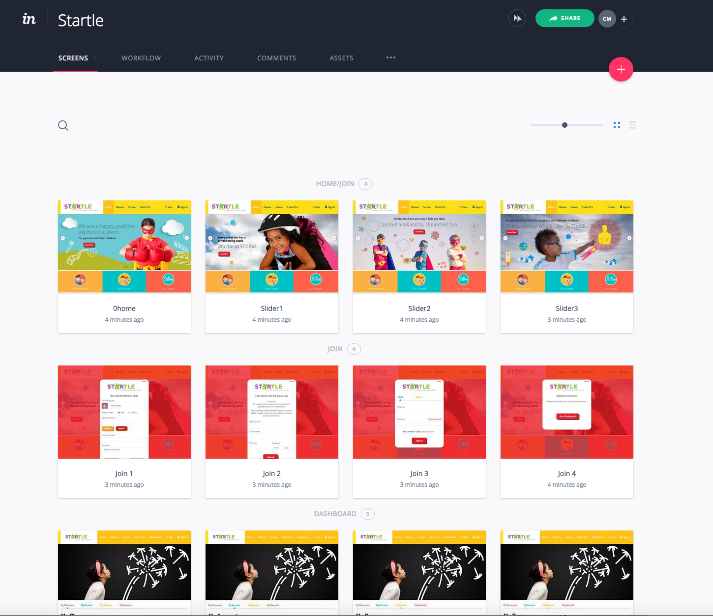 Design prototype (InVision)