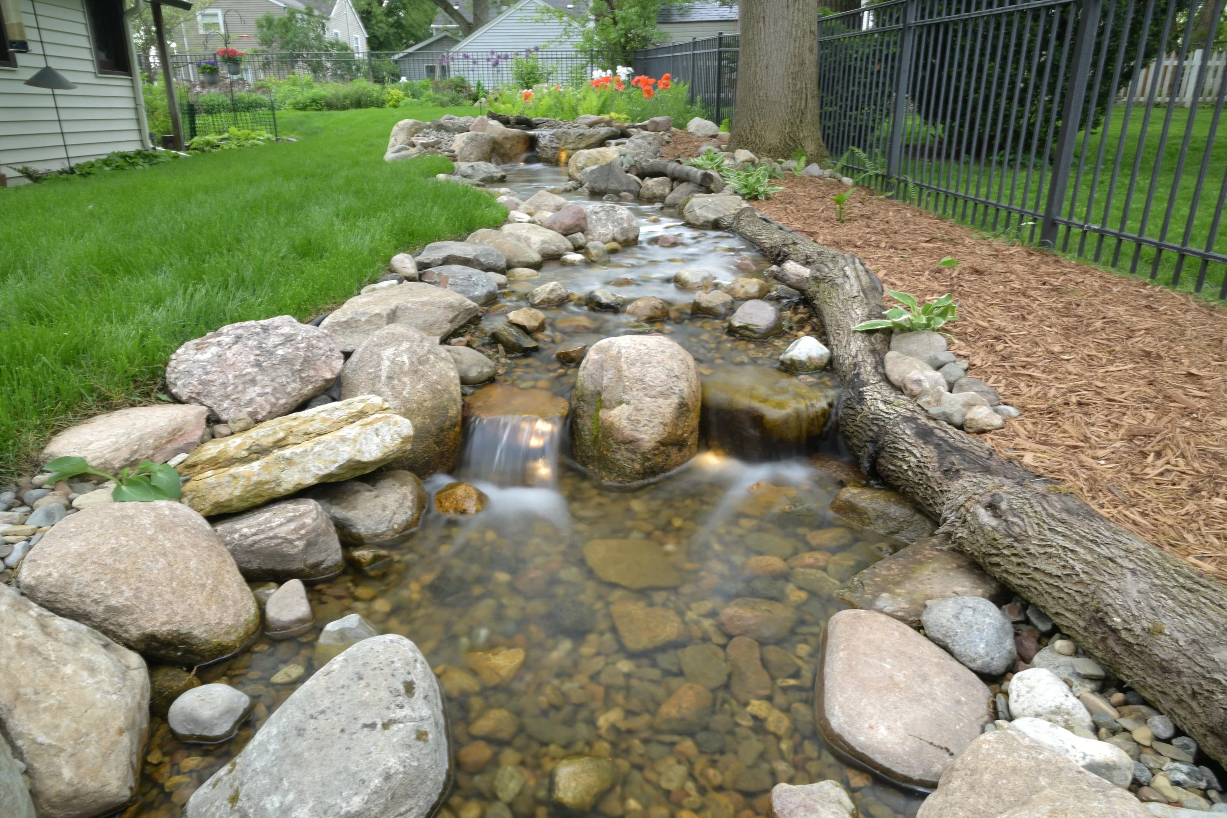 backyard waterfall Michiana