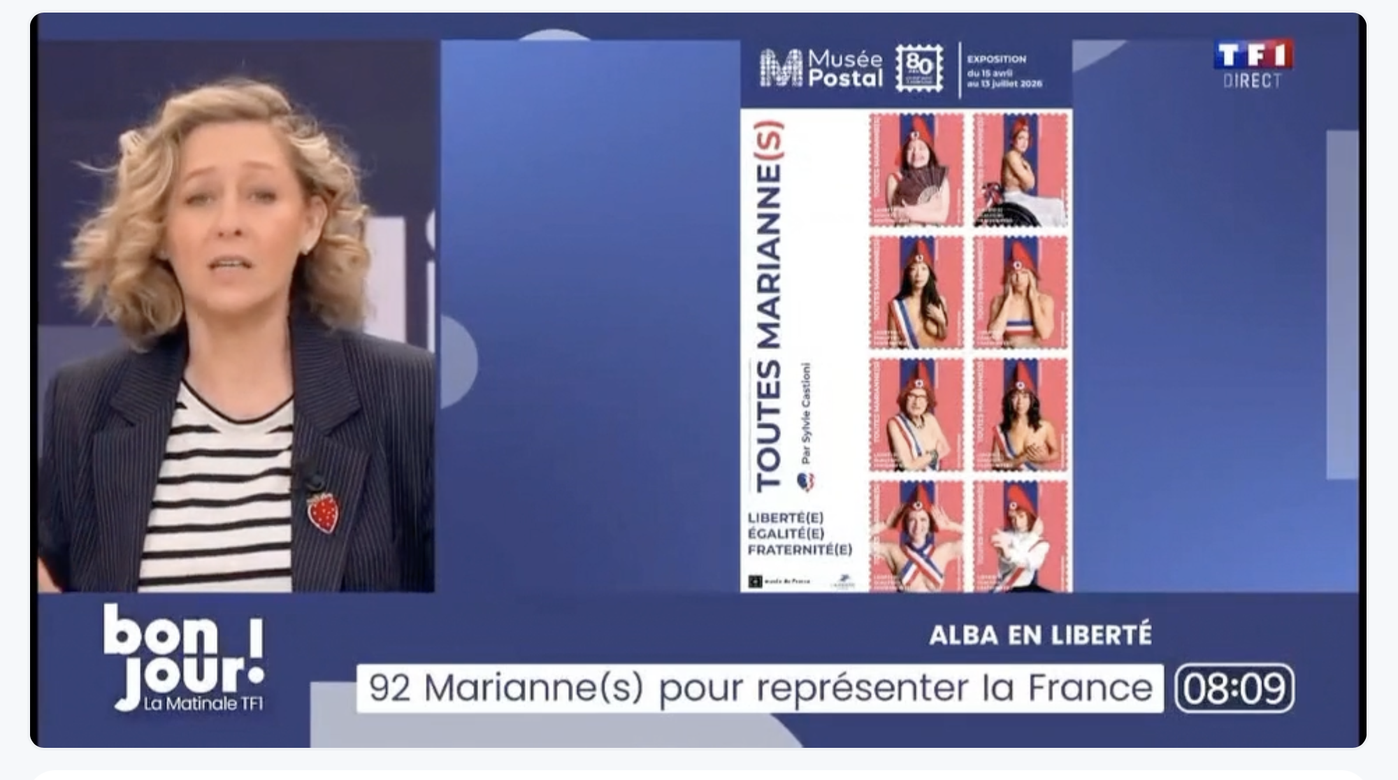 TF1 La Matinale - Alba Ventura partage son coup de cœur pour une exposition photo célébrant les femmes et proposant une réinterprétation contemporaine de Marianne.