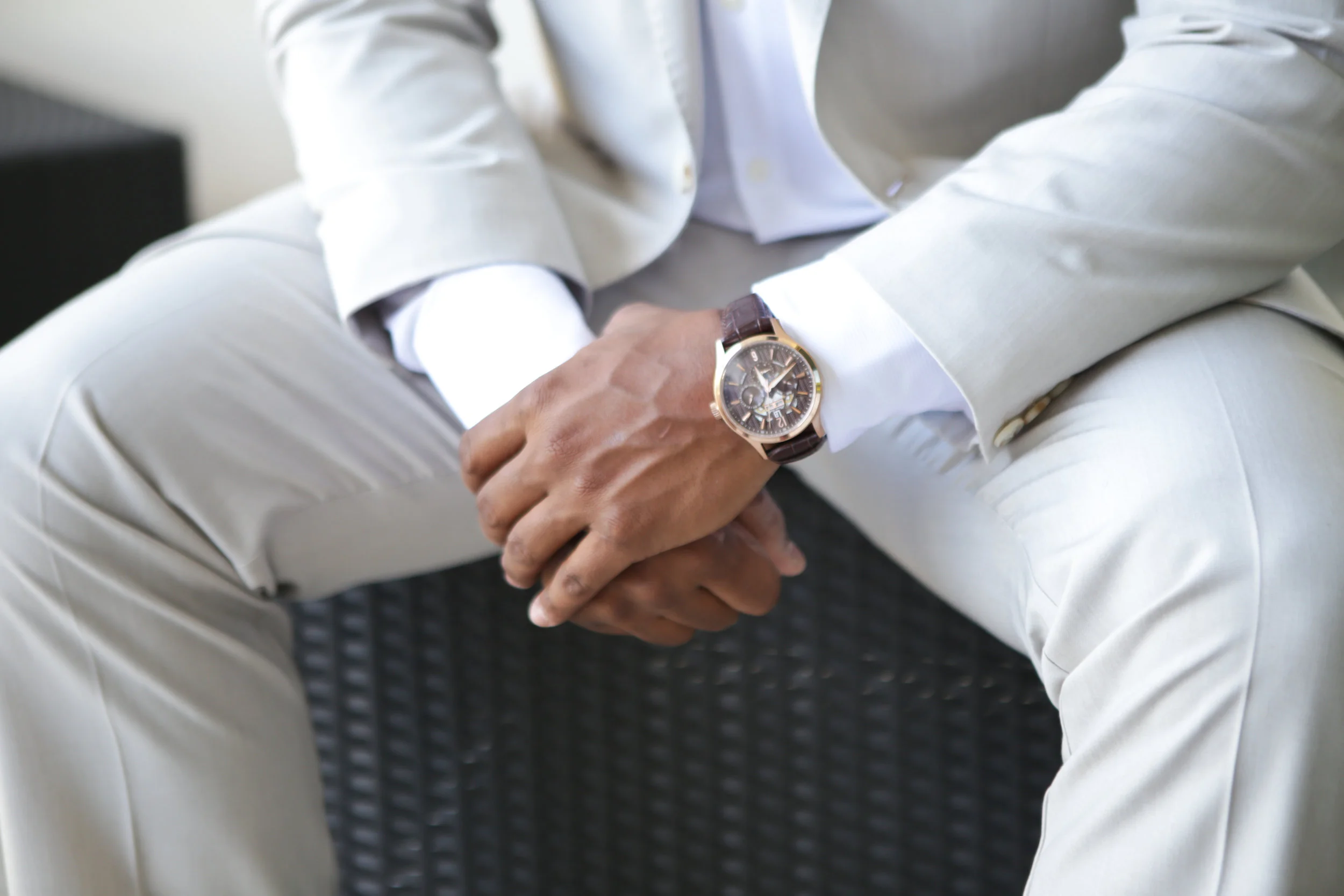 Jackson Wedding, Groom with his watch