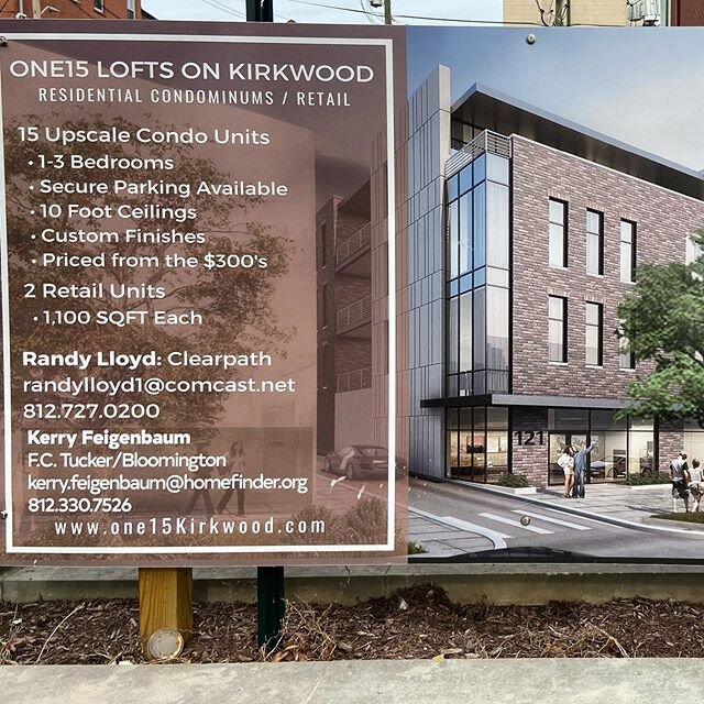 Coming Soon Bloomington&rsquo;s Premier Downtown Address: One15 Lofts on Kirkwood!!! Located across from the Buskirk-Chumley Theater! #iu #visitbloomington #iualumni #downtownbloomington #kirkwood