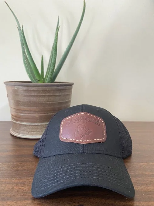Leather Patch Snapback Hat -Black/Brown — Amos Approved