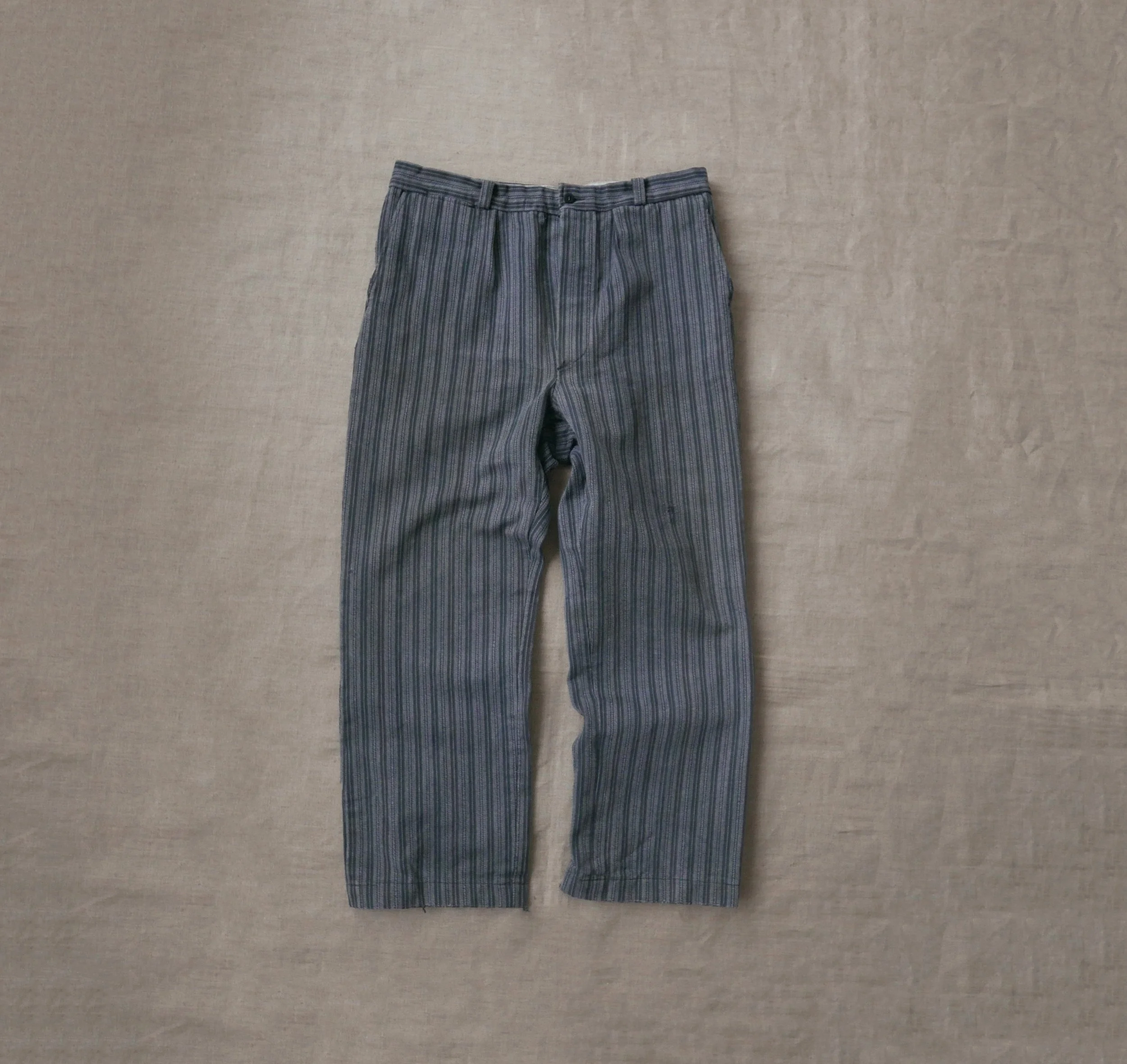 STRIPED WORK TROUSERS