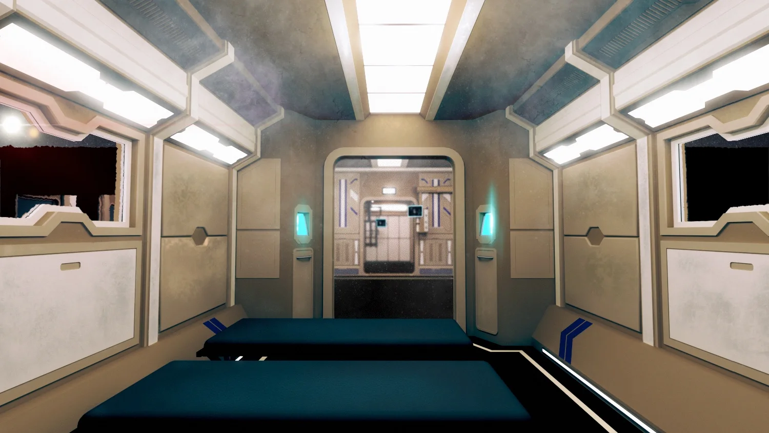 Interior Space Station - 3D Render