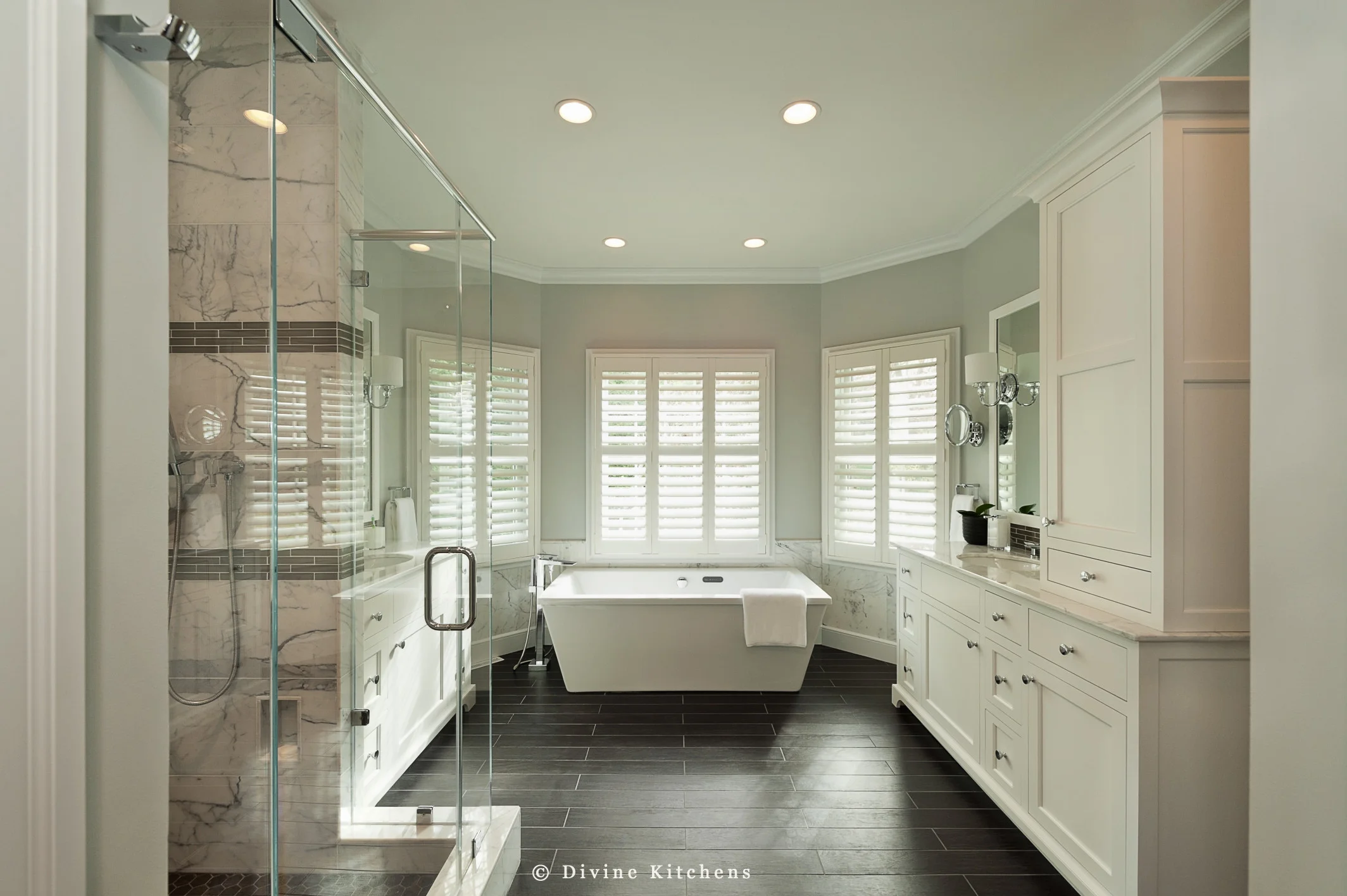 Boston Metrowest Exquisite Master Bathroom Suite Natural Marble