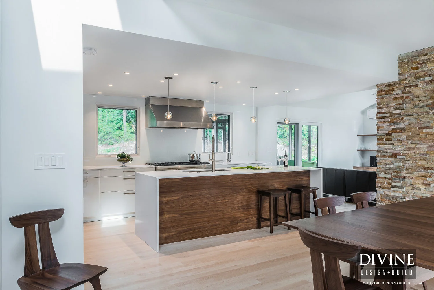 Boston Bedford Contemporary Kitchen Wood Accents — Divine Design Center