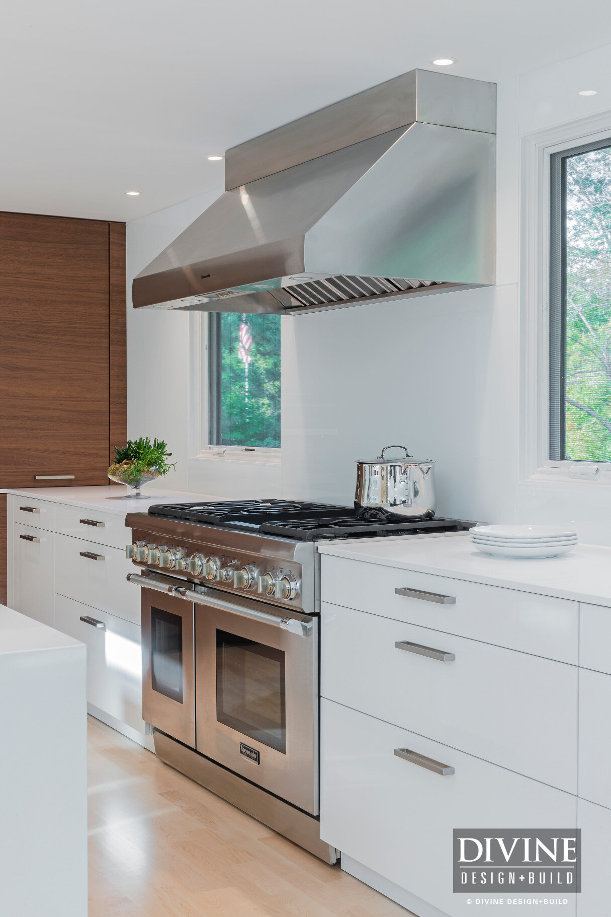 Boston Contemporary Shaker Kitchen Wood Tones — Divine Design Center