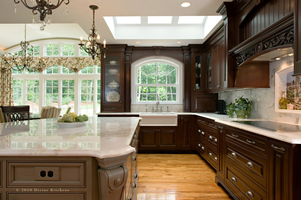 Boston Metrowest French Traditional, Farmhouse Style Kitchen With Dark Cabinets