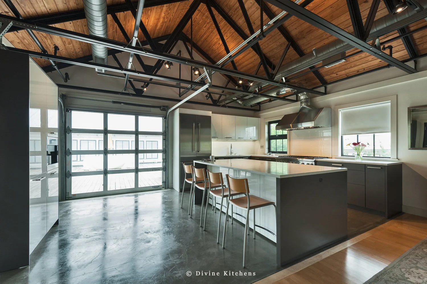 BOSTON SOMERVILLE MODERN INDUSTRIAL LOFT LEICHT KITCHEN