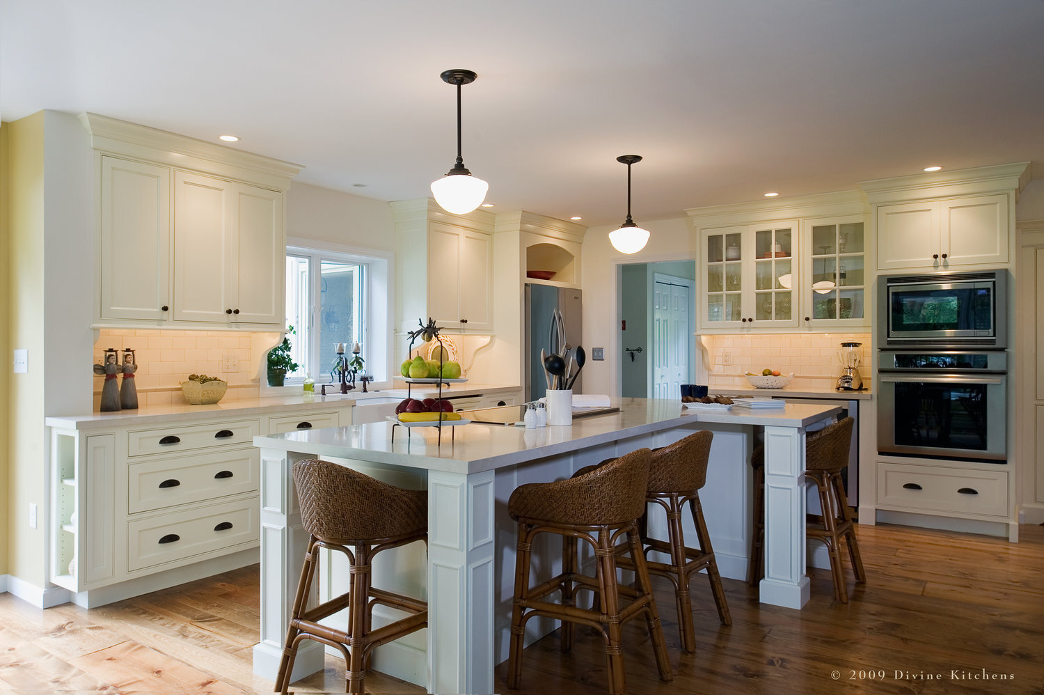 BOSTON BERKSHIRES TRADITIONAL KITCHEN BRICK FIREPLACE